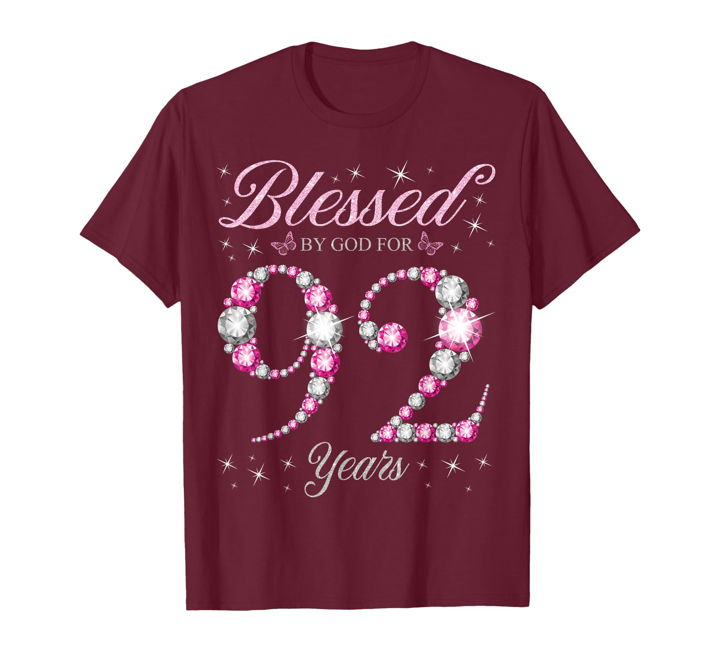 Blessed By God For 92 Years Old 92nd Birthday Party T-Shirt
