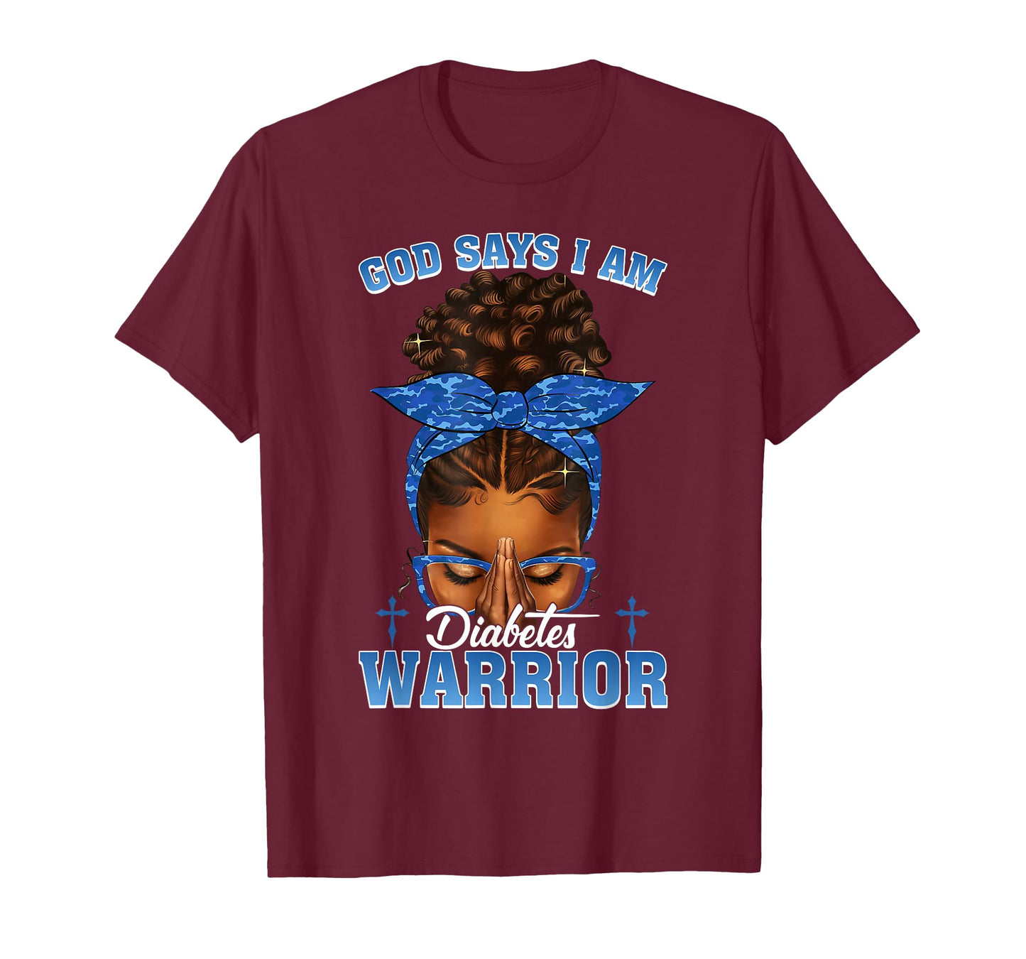 Diabetes Warrior Faith Strong Black Women Gift T-Shirt