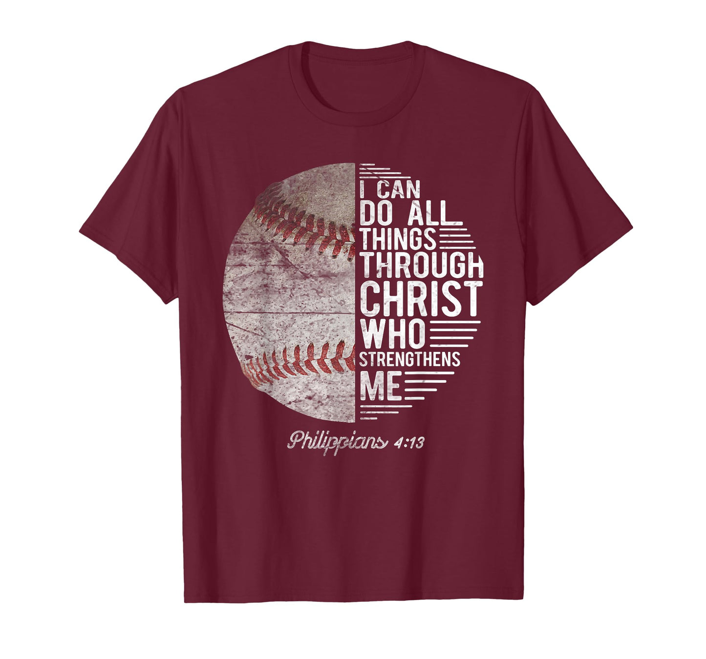 Christian Baseball Men Boys Kids Philippians Religious Gifts T-Shirt
