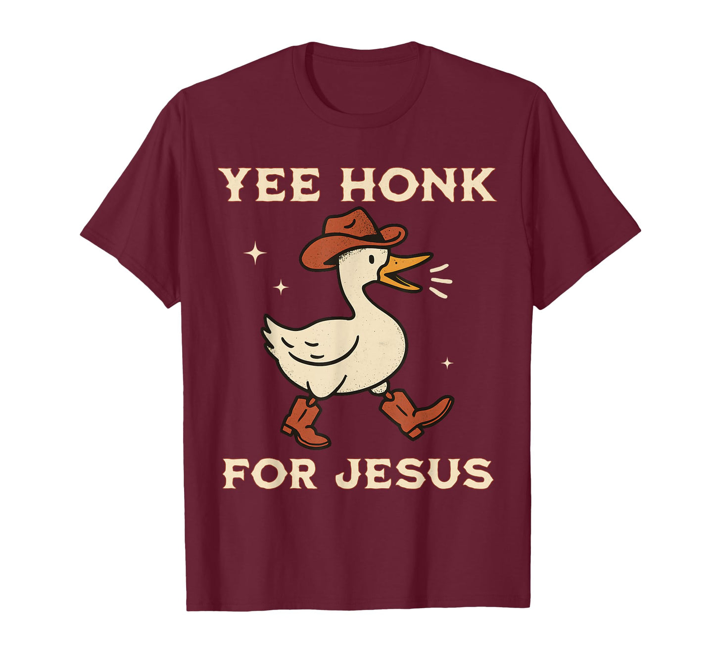 Yee Honk for Jesus Funny Christian Goose Cowgirl Western T-Shirt