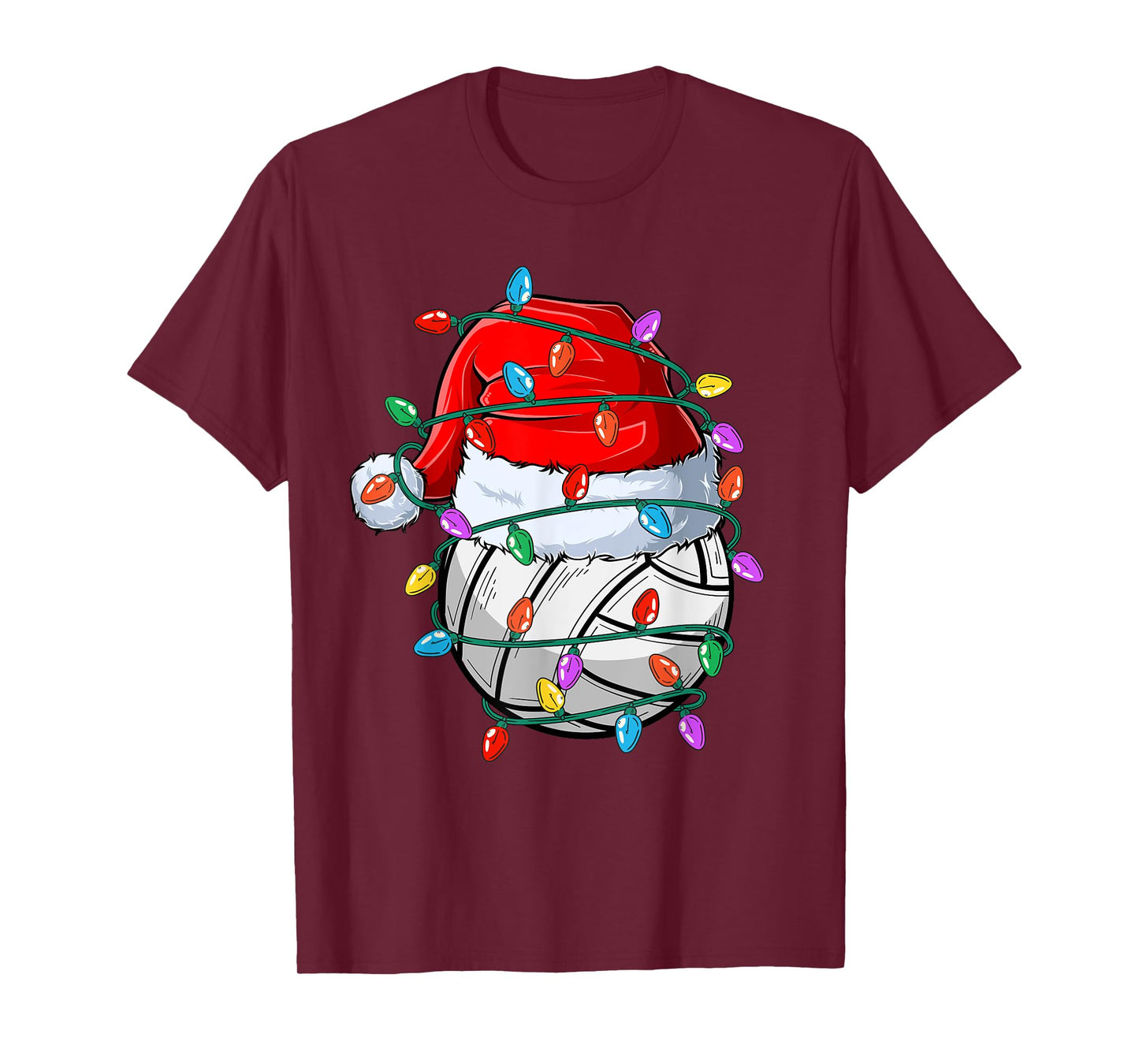 Christmas Volleyball Xmas Santa Sports Hat Ball Kids Boy Men T-Shirt