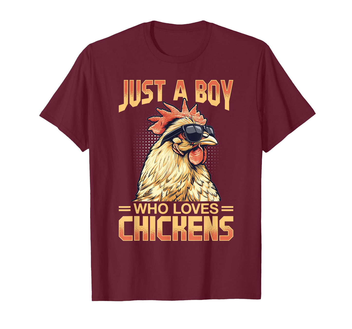 Funny Chicken Farm Animal Just A Boy Who Loves Chickens T-Shirt