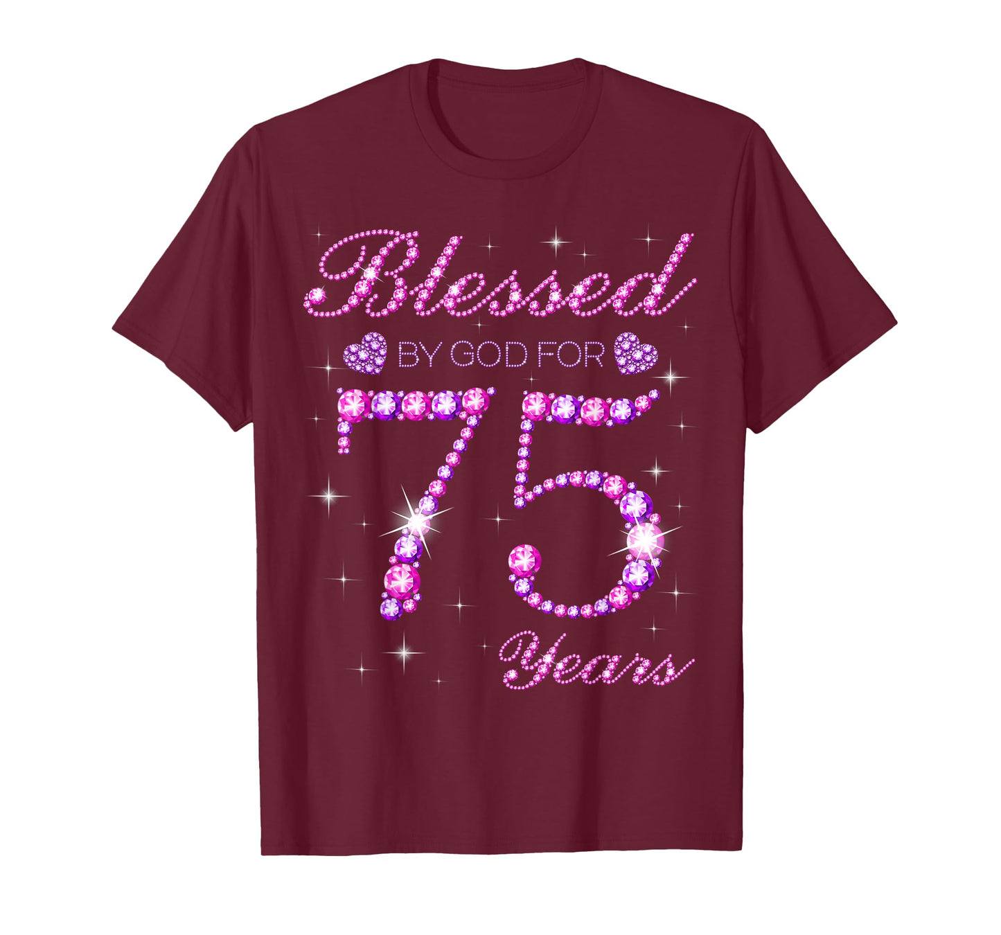 Blessed by God for 75 Years Old 75th Birthday Party T-Shirt