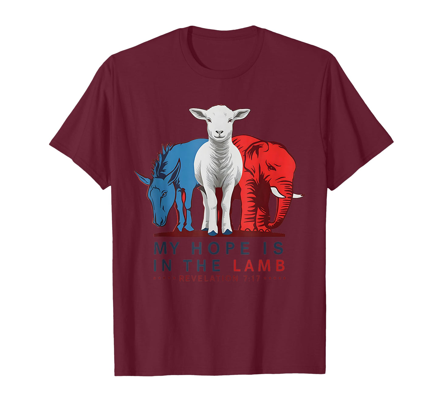 My Hope is in the Lamb Elephant Donkey USA Funny T-Shirt