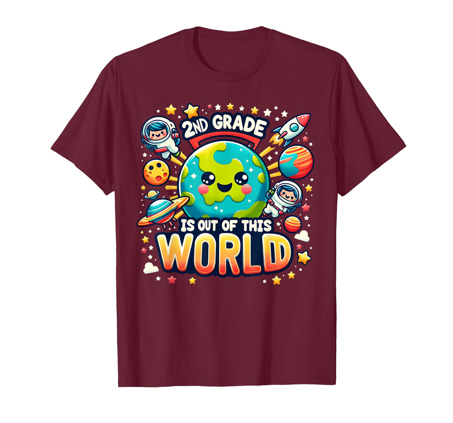 2nd Grade Is out Of This World Space Planets Teacher T-Shirt
