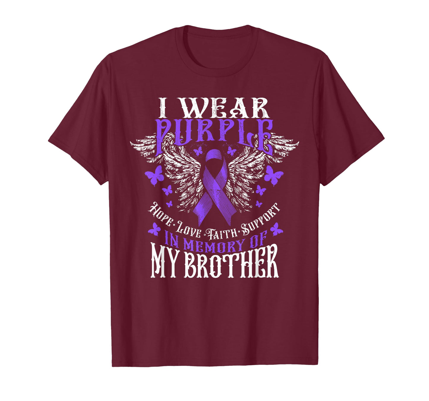 I Wear Purple In Memory Of My Brother Overdose Awareness T-Shirt
