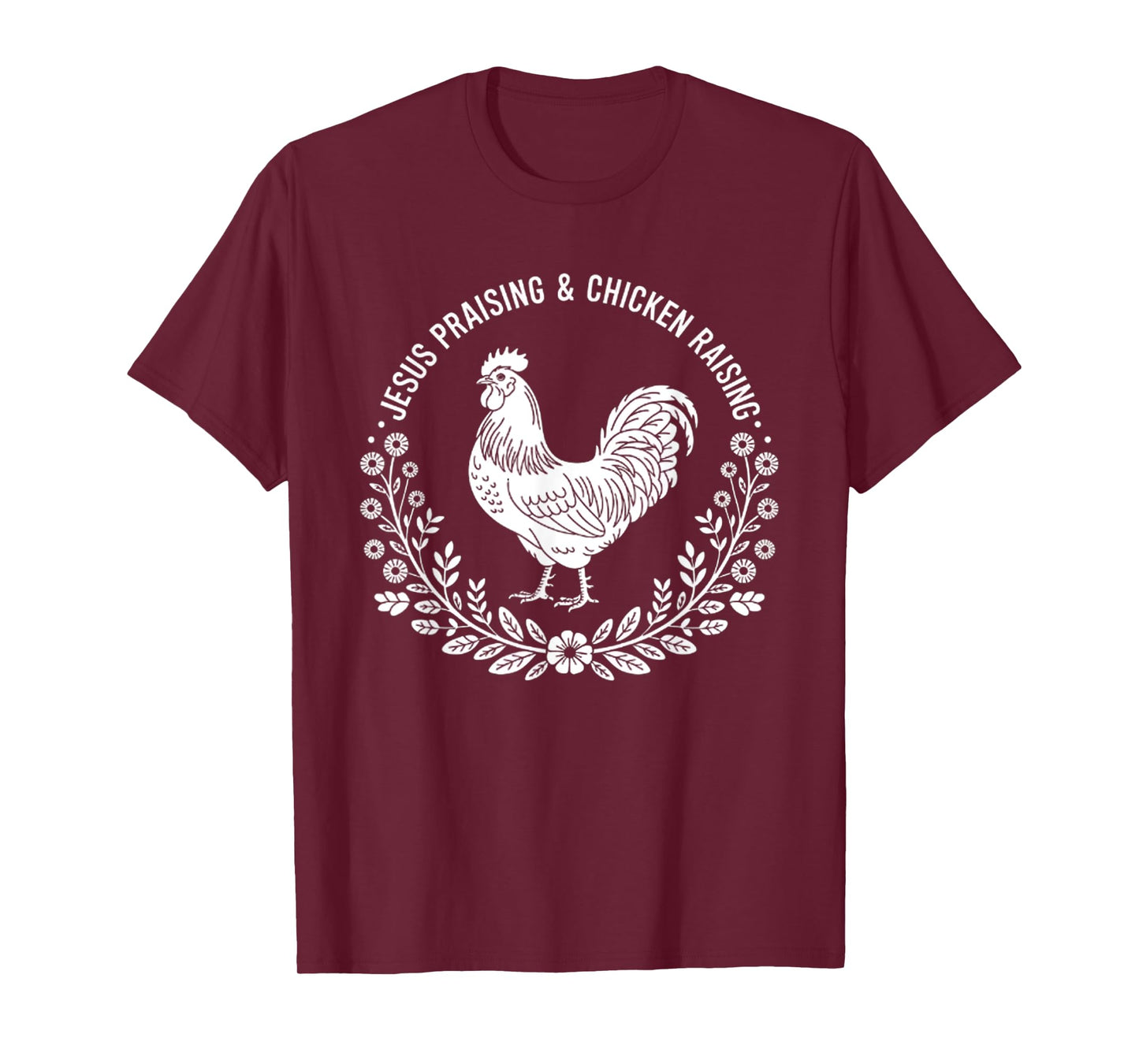 Cute Jesus Praising and Chicken Raising Mom Women Teen Girls T-Shirt