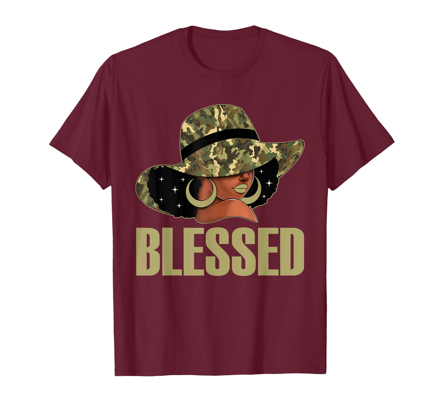 Blessed Black Woman Praying African Christian Camouflage T-Shirt