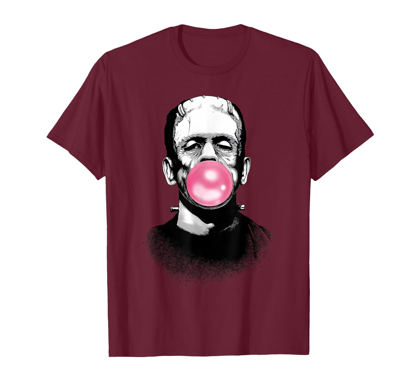 Funny Frankenstein Monster Blowing a Bubble Gum Halloween T-Shirt