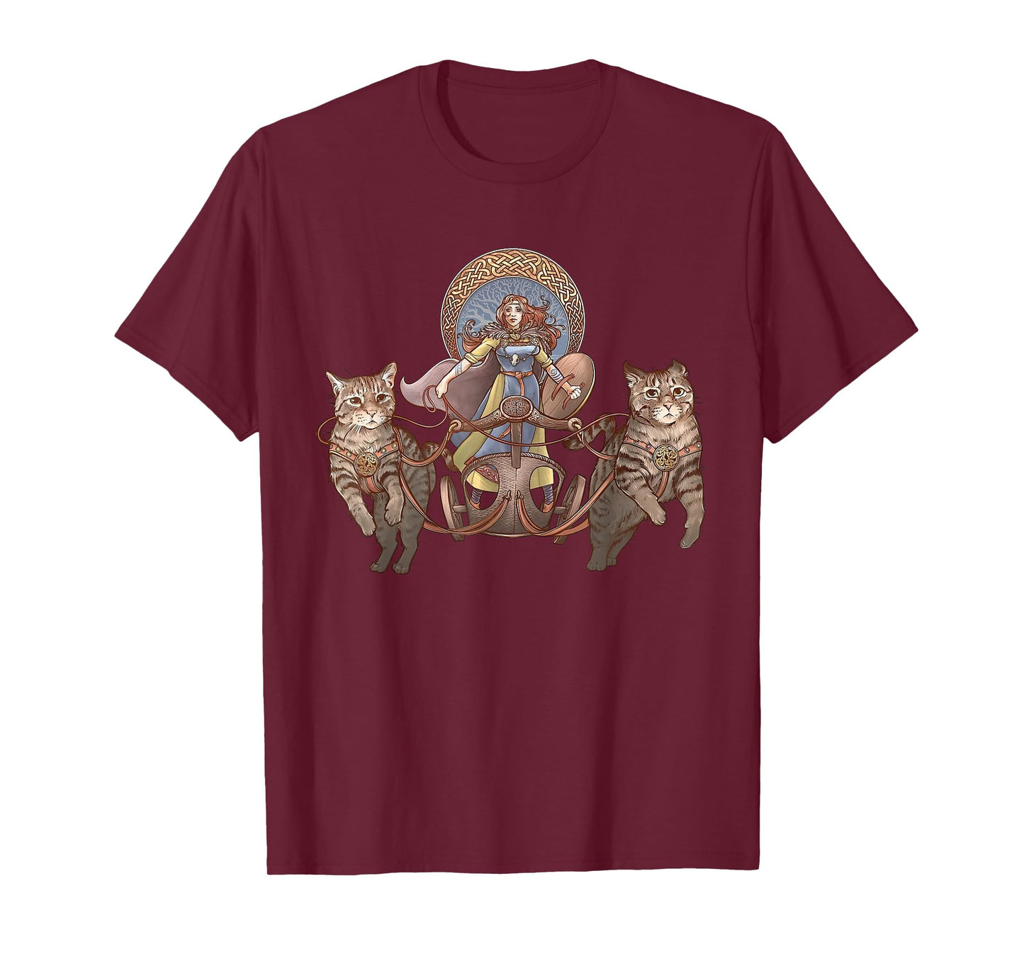 Freya Driving Her Cat Chariot T-Shirt