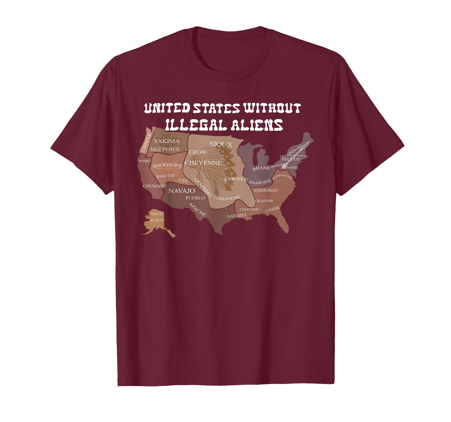 United States Without Illegal Aliens USA Map Funny Quotes T-Shirt