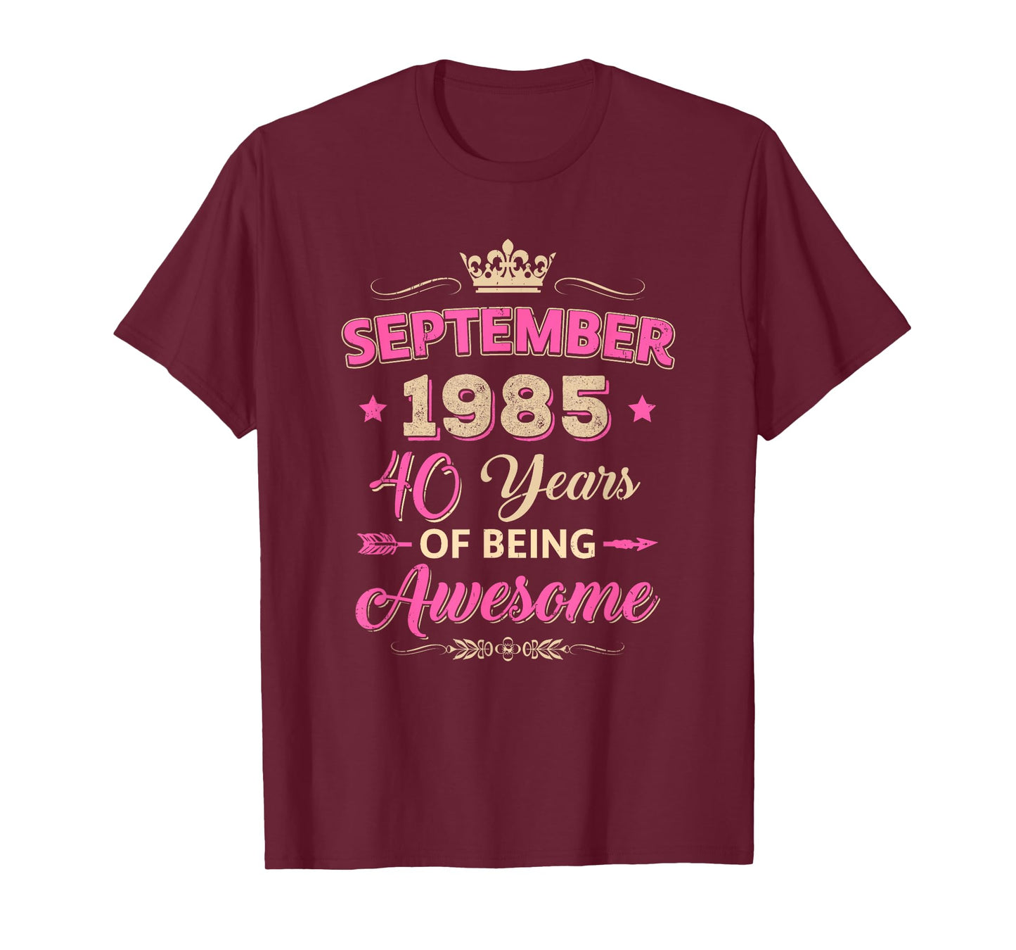 September 1985 40 Years of Being Awesome Retro 40Th Birthday T-Shirt