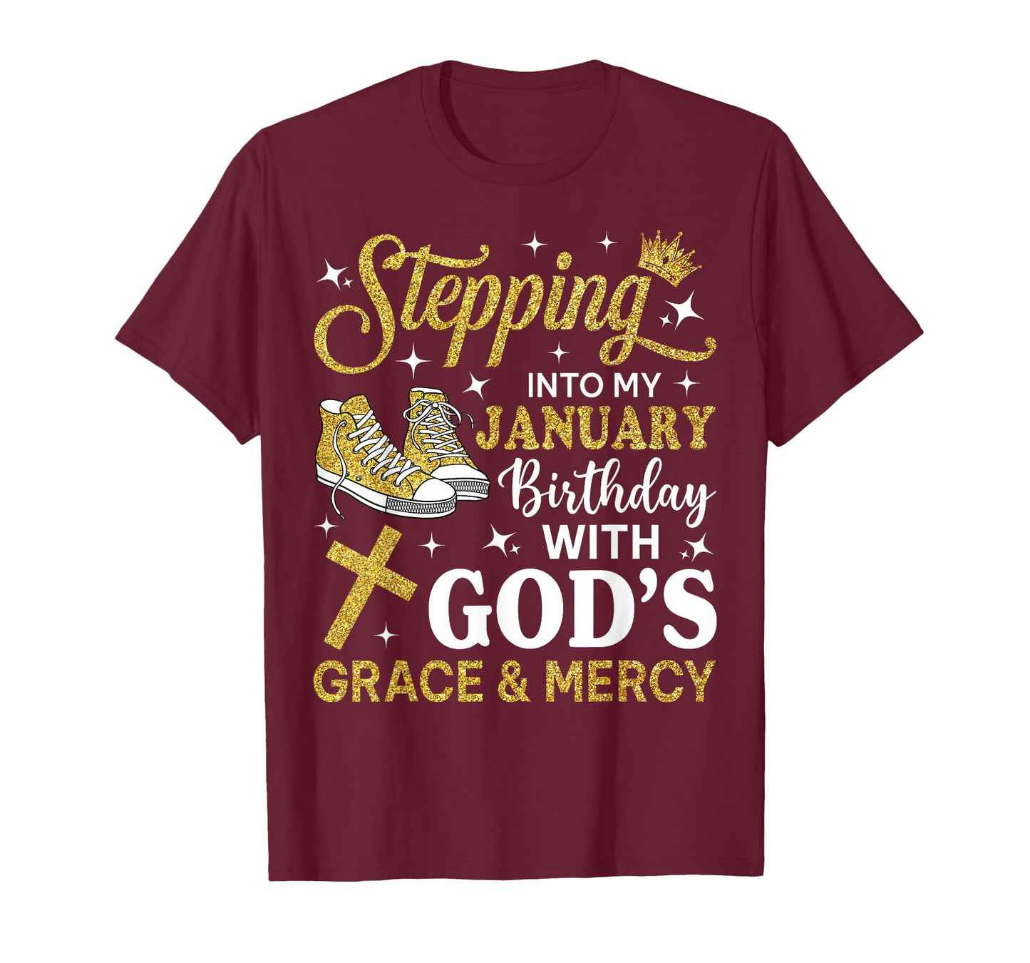 Stepping Into My January Birthday Sneakers Bday Women T-Shirt