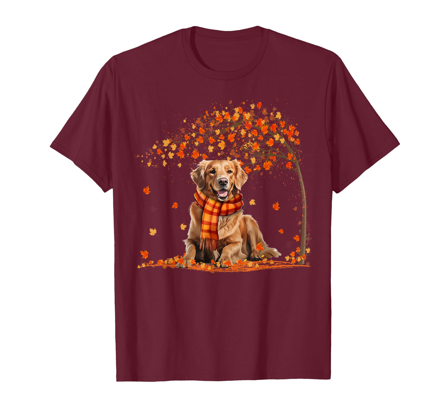 Golden Retrievers Hello Autumn Leaf Fall For Dog Lover T-Shirt