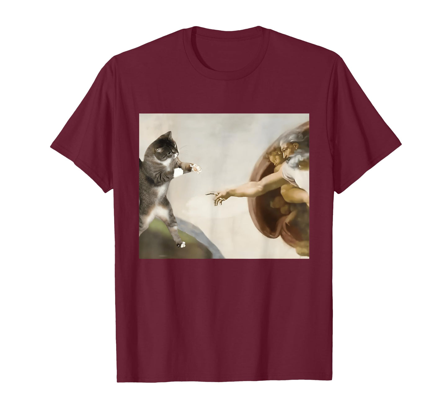 Funny Cat God Meme Inspired by Creation of Adam T-Shirt
