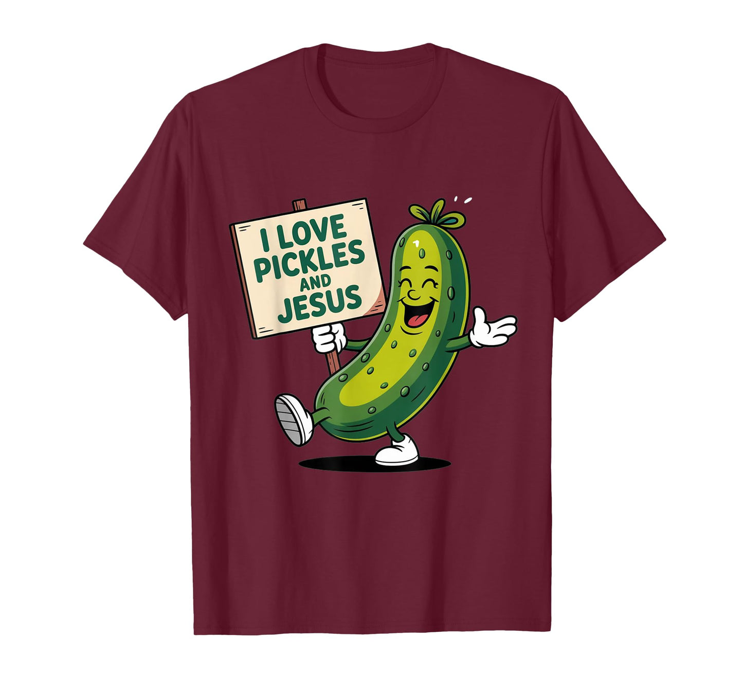 I Love Pickles And Jesus Funny Religion Cucumber Lover Shirt T-Shirt