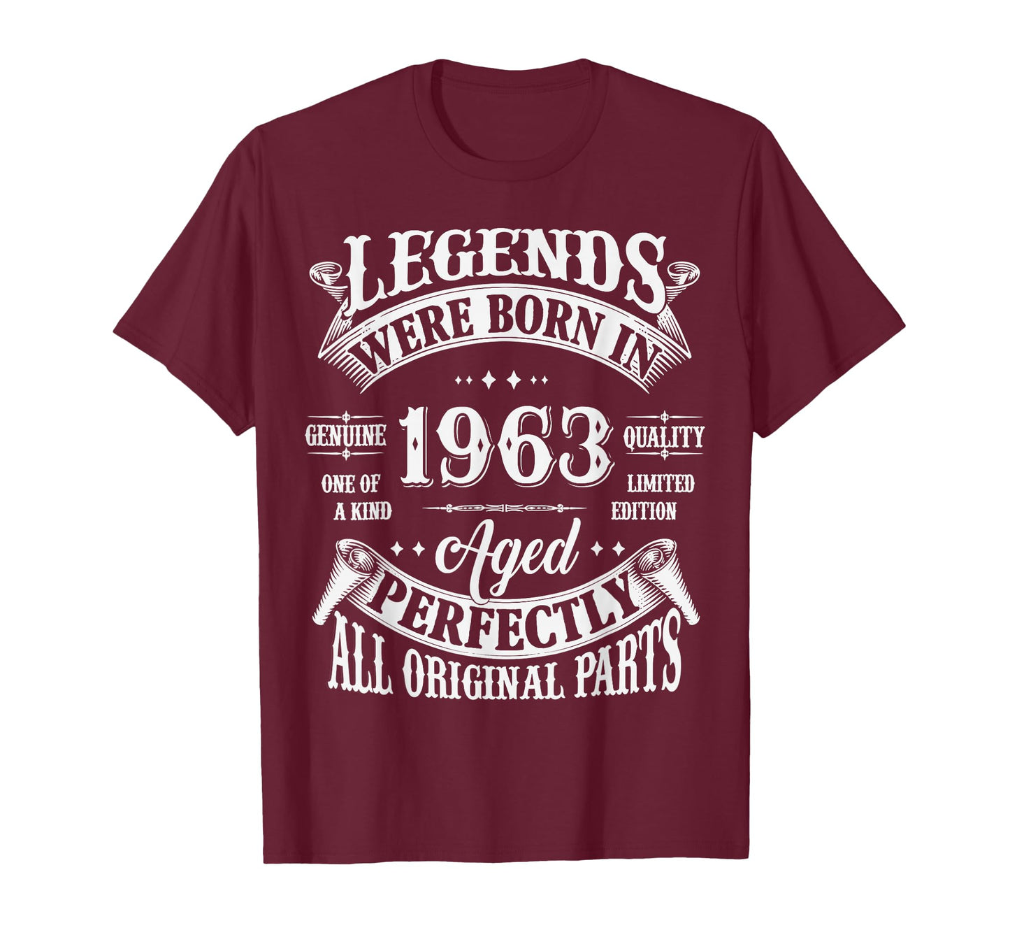 62nd Birthday Tee 62 Years Old Vintage Legends Born In 1963 T-Shirt