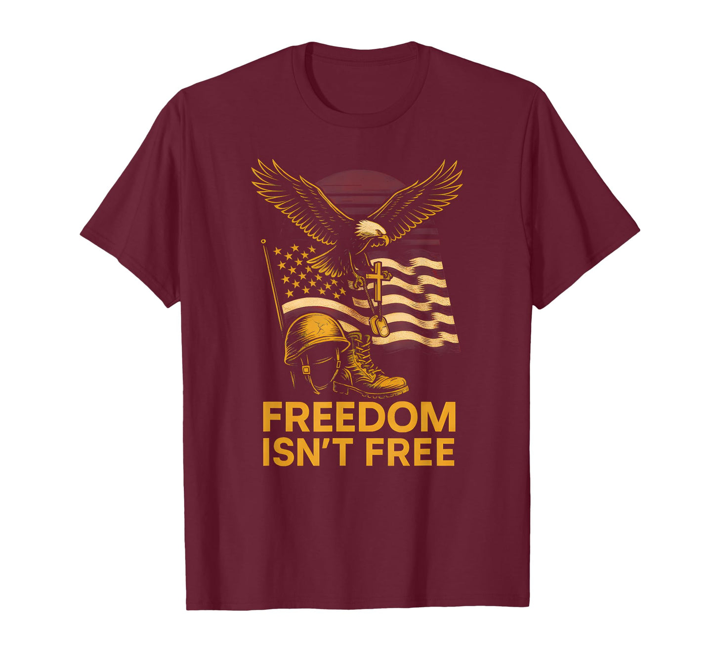 Patriotic Faith Freedom Isnt Free Vintage Mens Christian T-Shirt