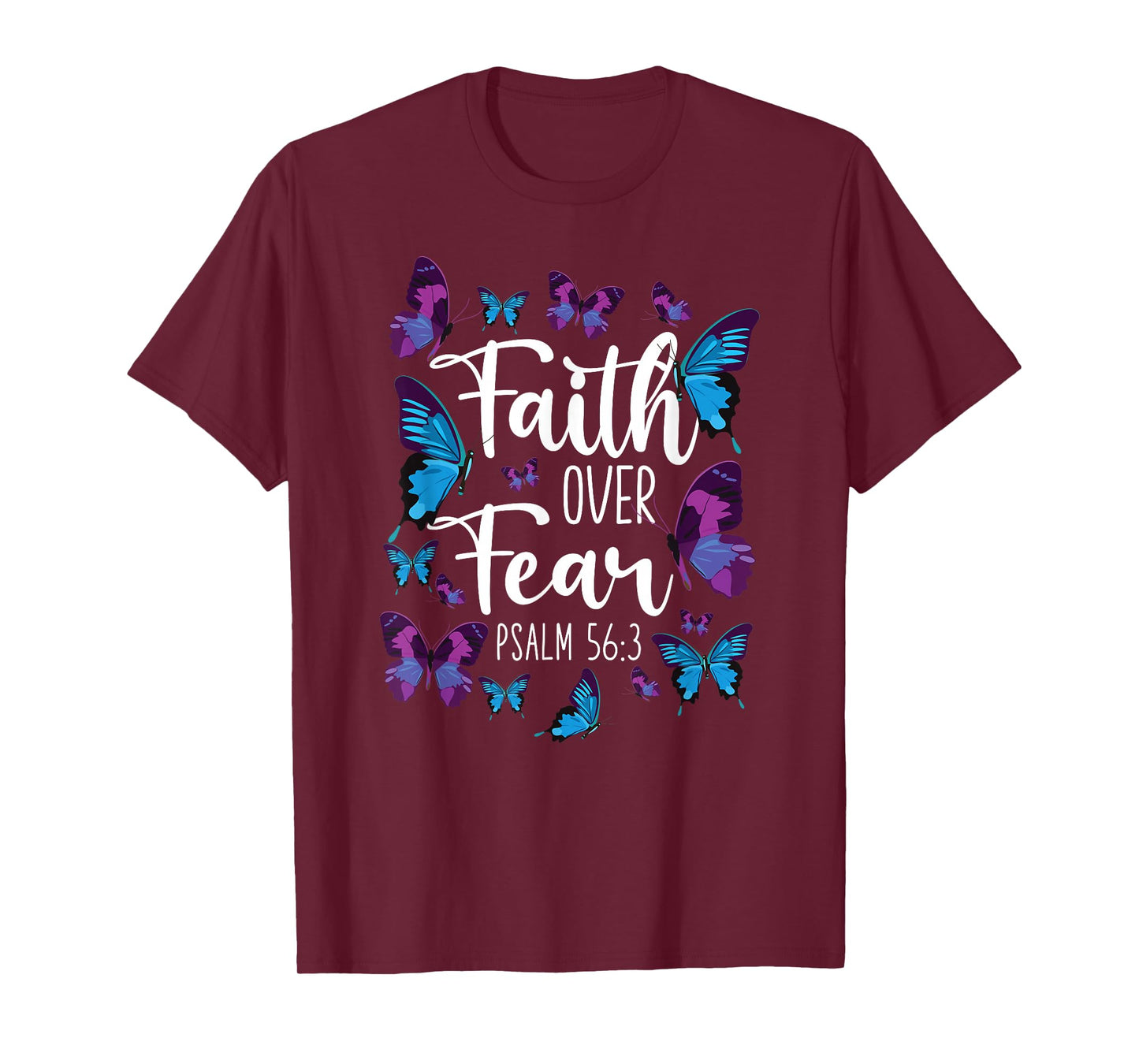 Christian Bible Verse Quote Butterfly Psalm 56:3 T-Shirt