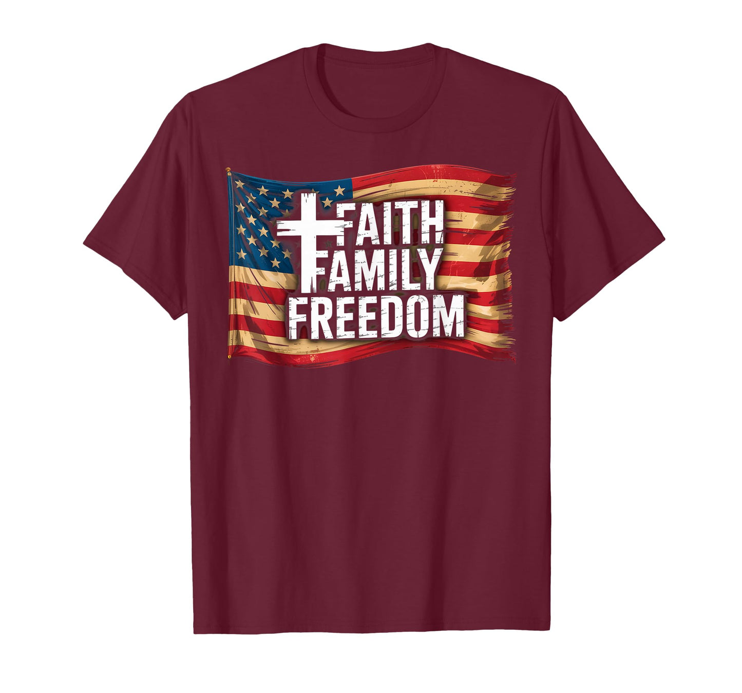 American Flag Faith Family Freedom Christian T-Shirt