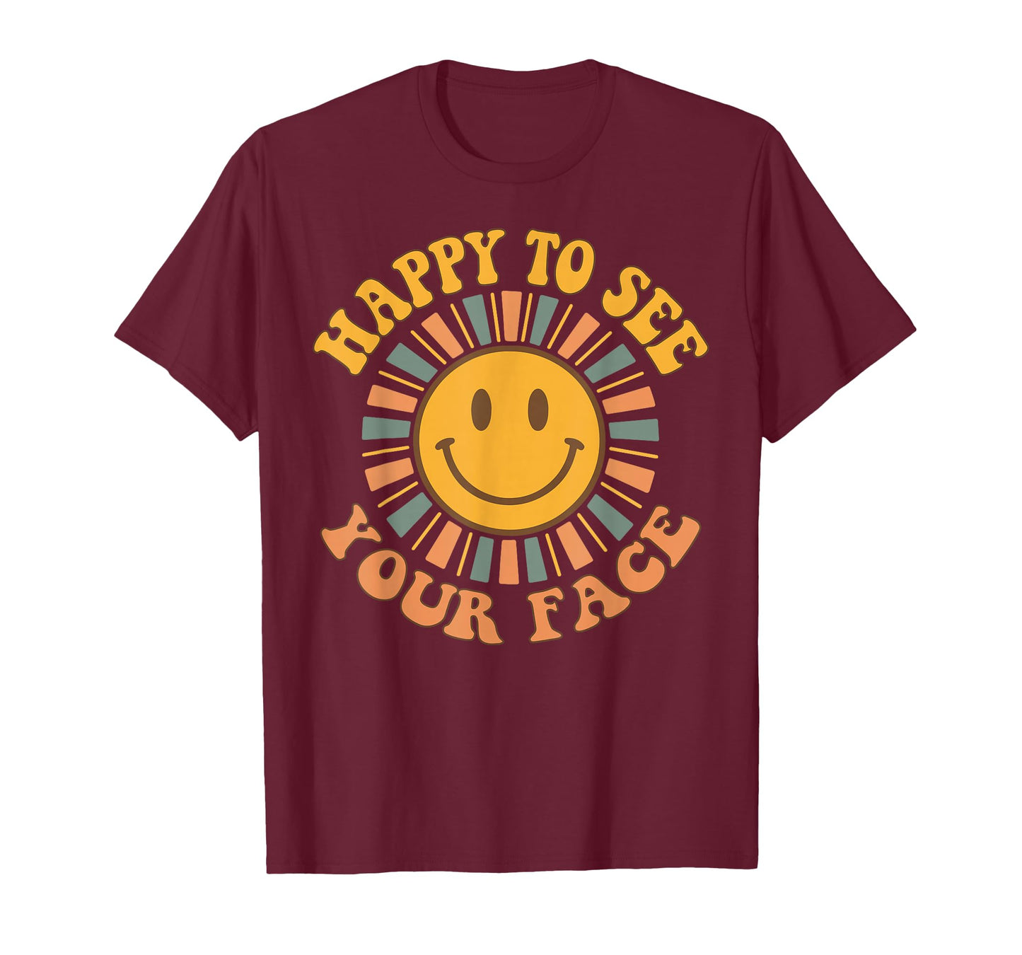 Happy To See Your Face Retro Happy Teacher Back To School T-Shirt