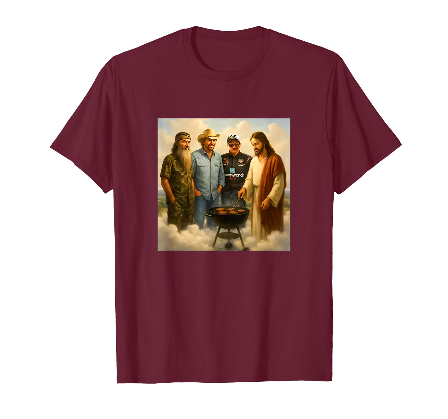 The Real Gang Meet Up In Heaven Phil Funny Meme BBQ T-Shirt