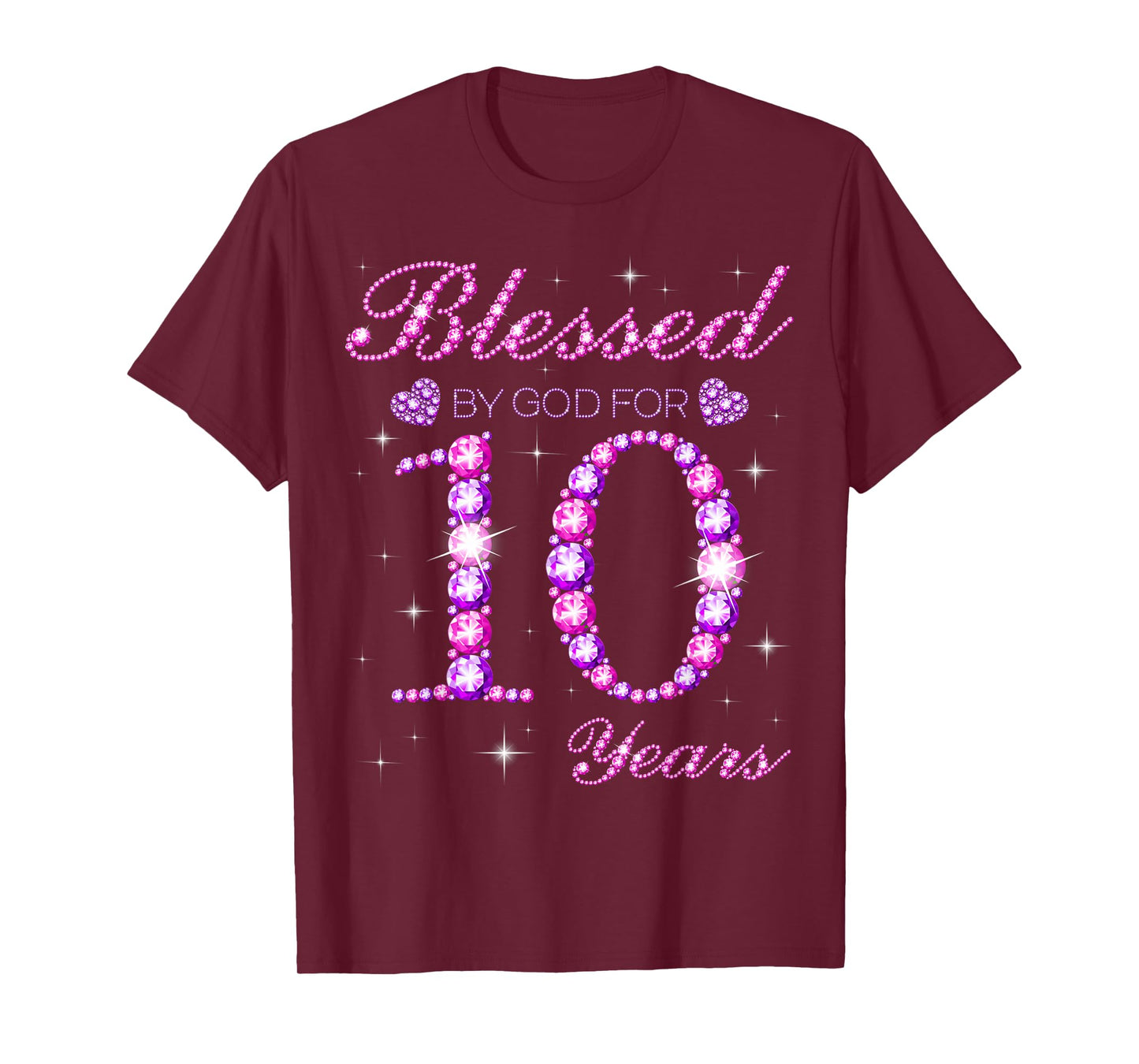 Blessed by God for 10 Years Old 10th Birthday Party T-Shirt