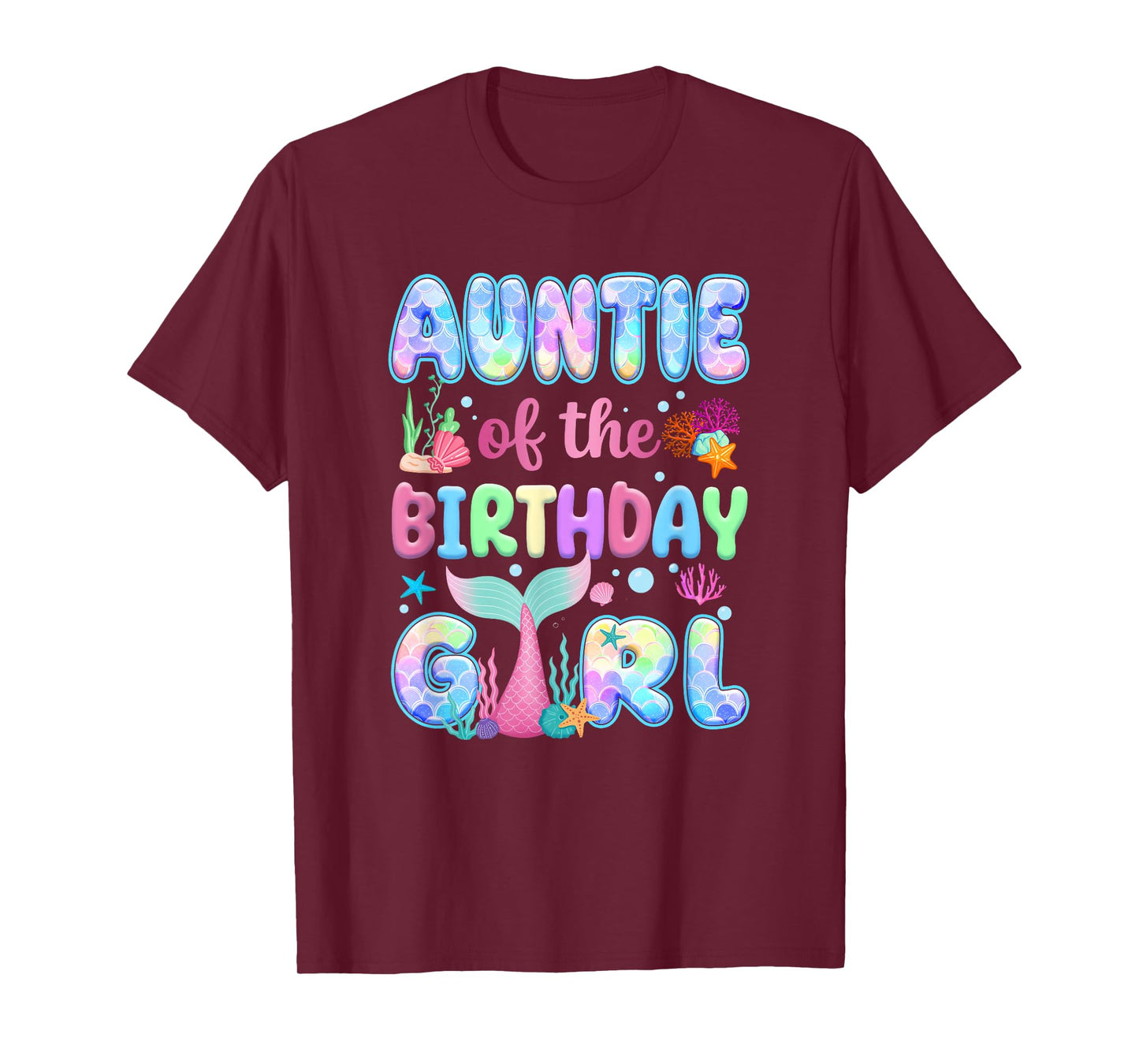 Auntie Of The Birthday Mermaid Girl Family Matching Party T-Shirt