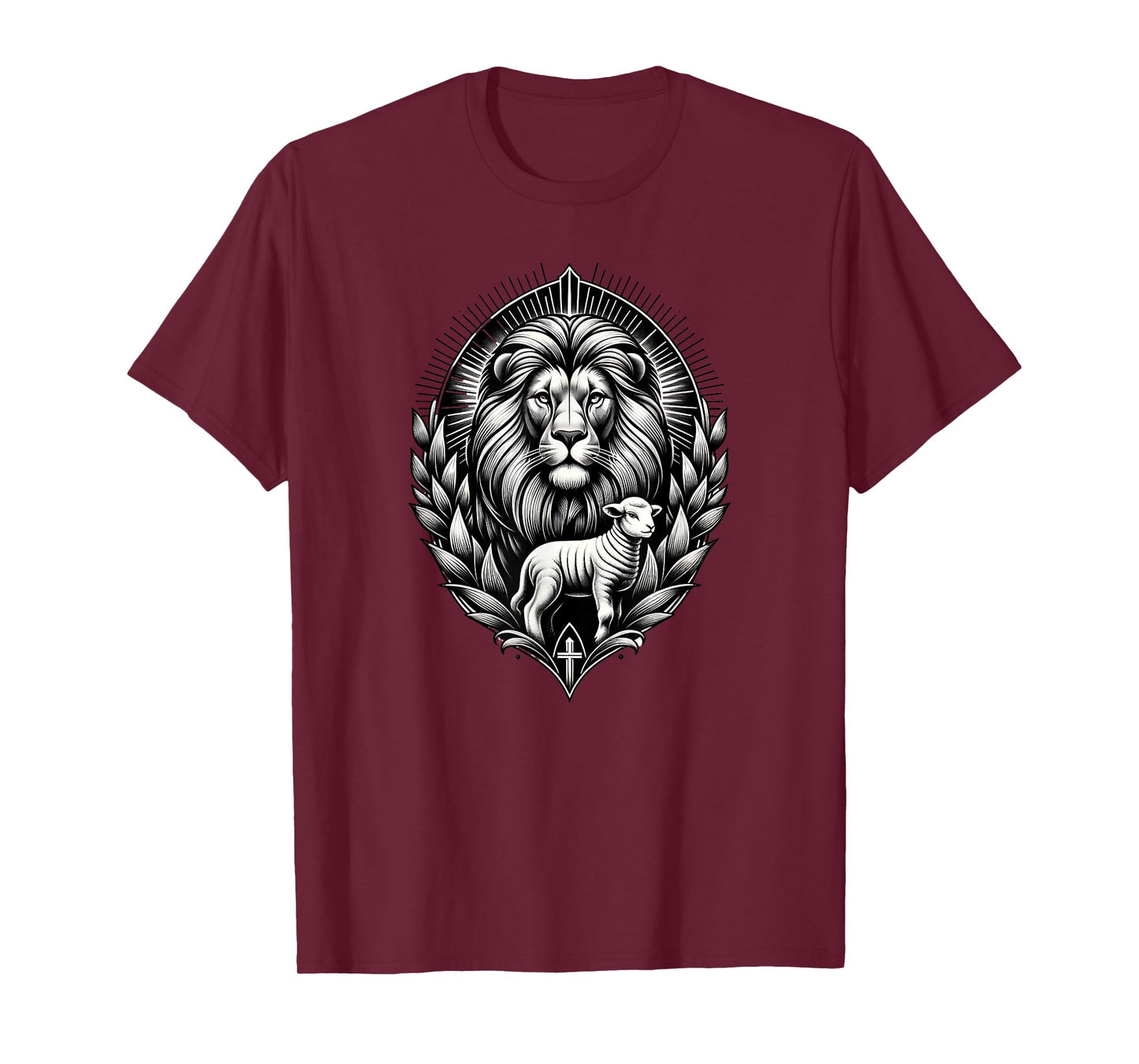 Christian Clothing Lion And Lamb Symbol Of Strength And T-Shirt