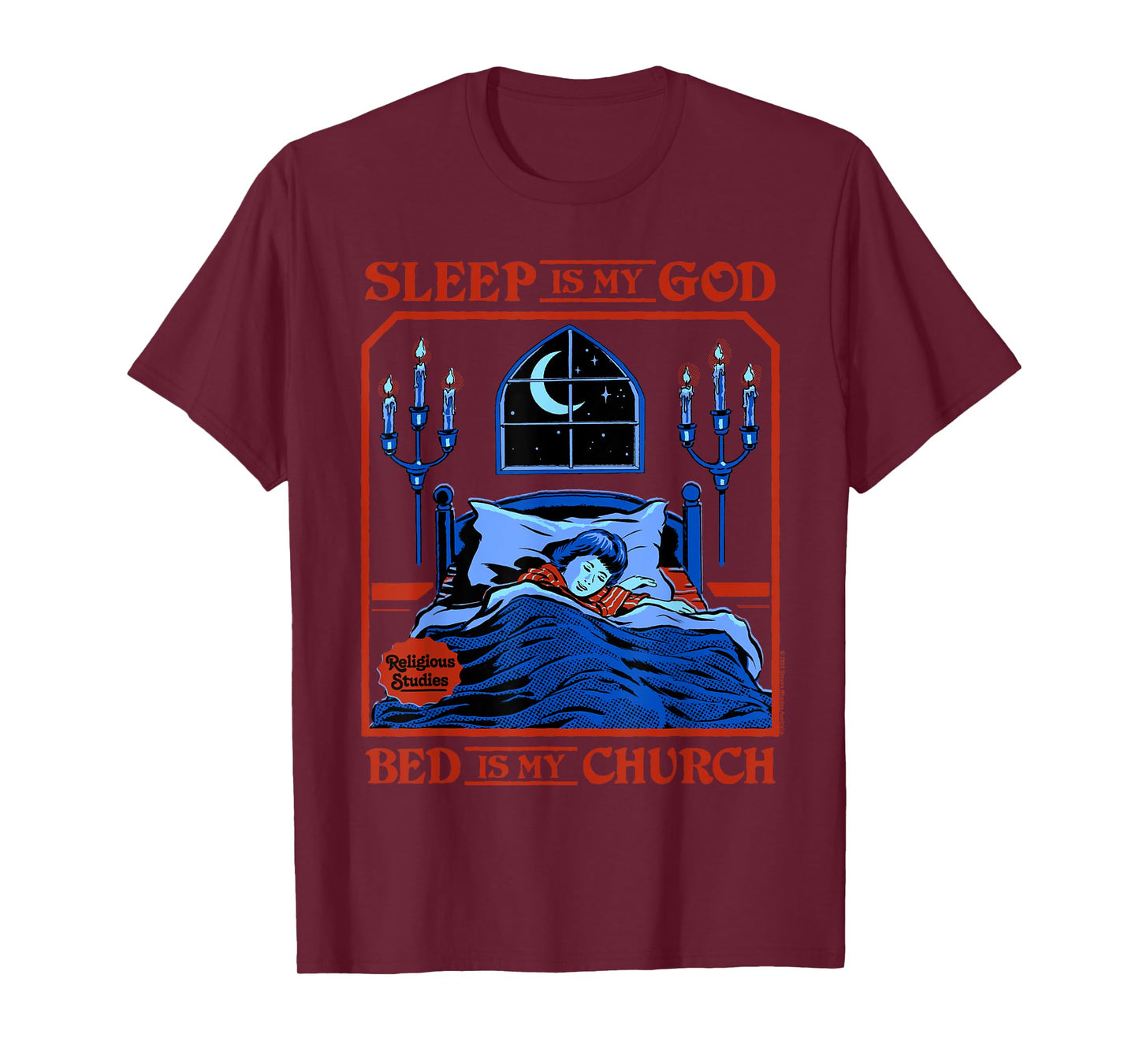 Sleep is My God Sarcastic Retro Vintage Funny Adult Humor T-Shirt