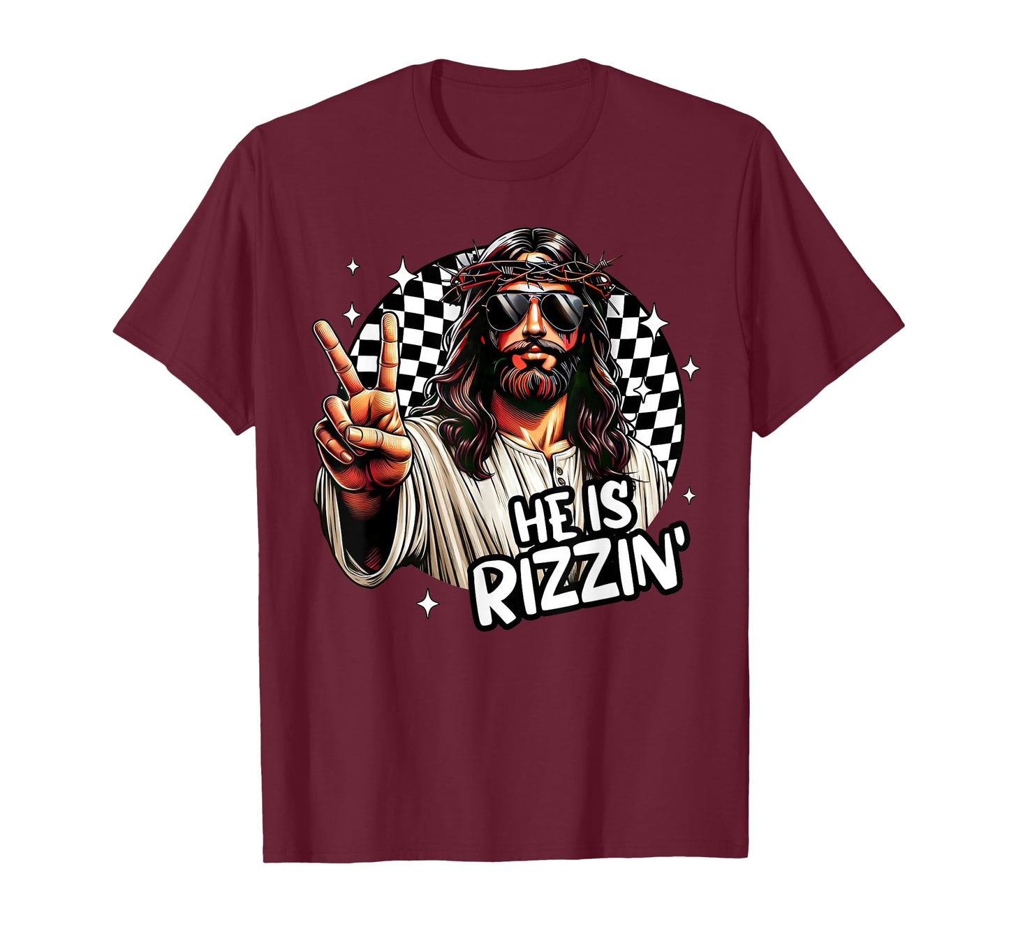 He Is Rizzin' Jesus Christian Happy Easter Hunt Eggs Funny T-Shirt