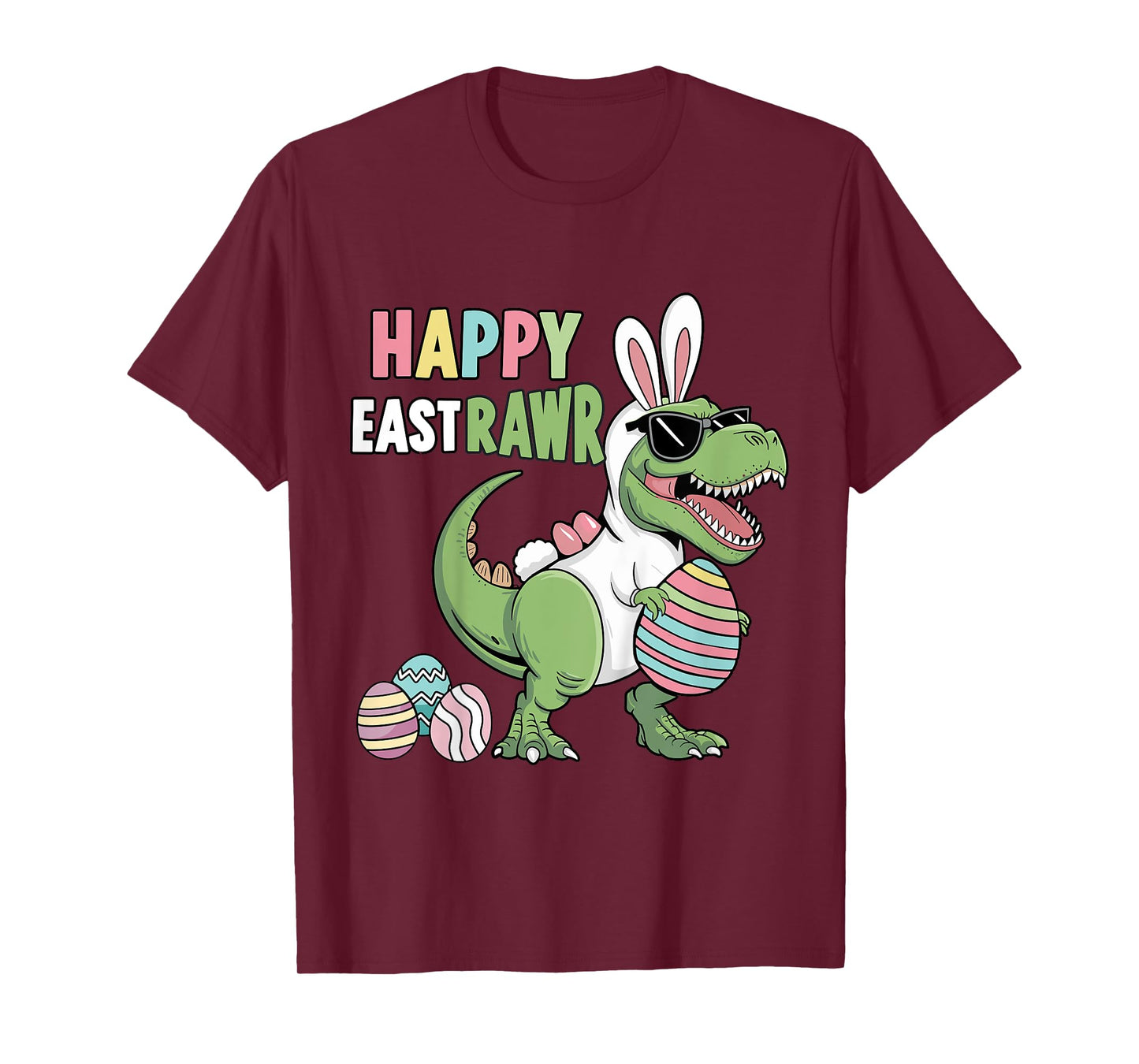 Kids Happy eastrawr with t-rex dinosaur for kids toddler easter T-Shirt