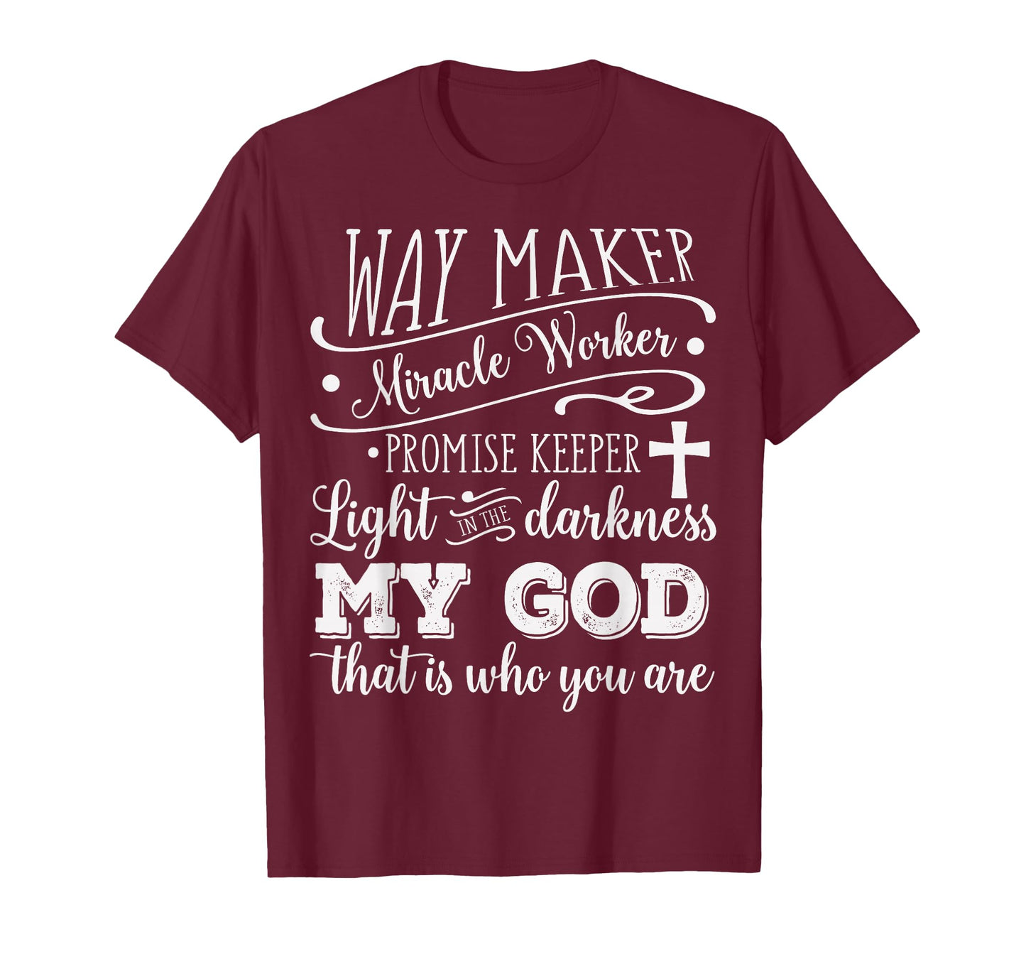 Vintage Way Maker Miracle Worker My God Christian Saying T-Shirt