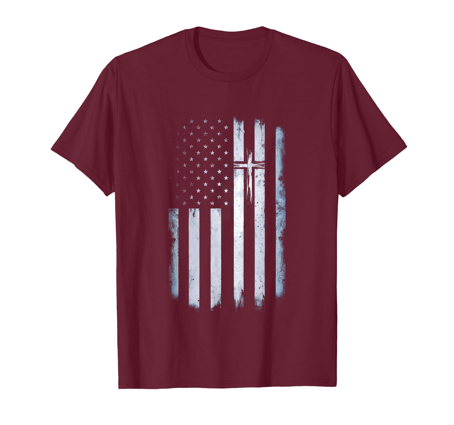 Christian American Flag Cross USA Christian Patriotic T-Shirt