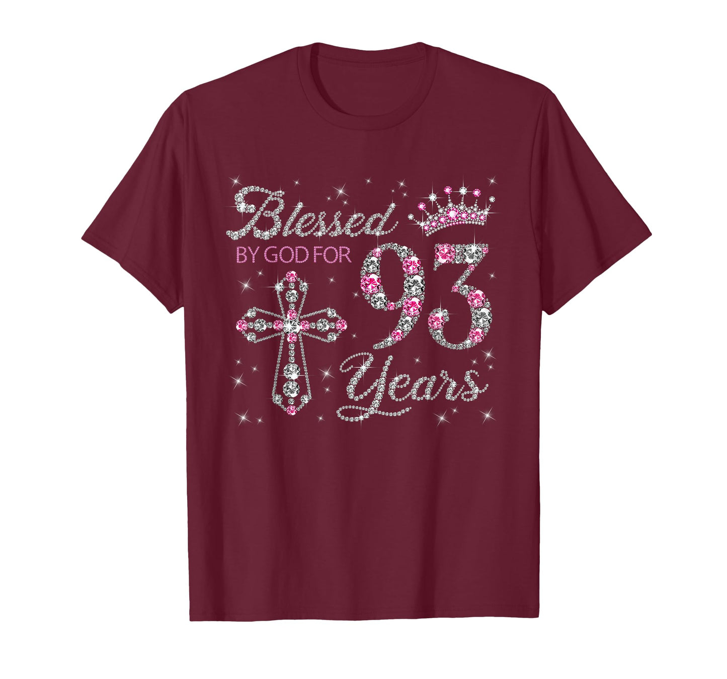 Blessed by God For 93 Years Old 93rd Birthday Gift For Women T-Shirt