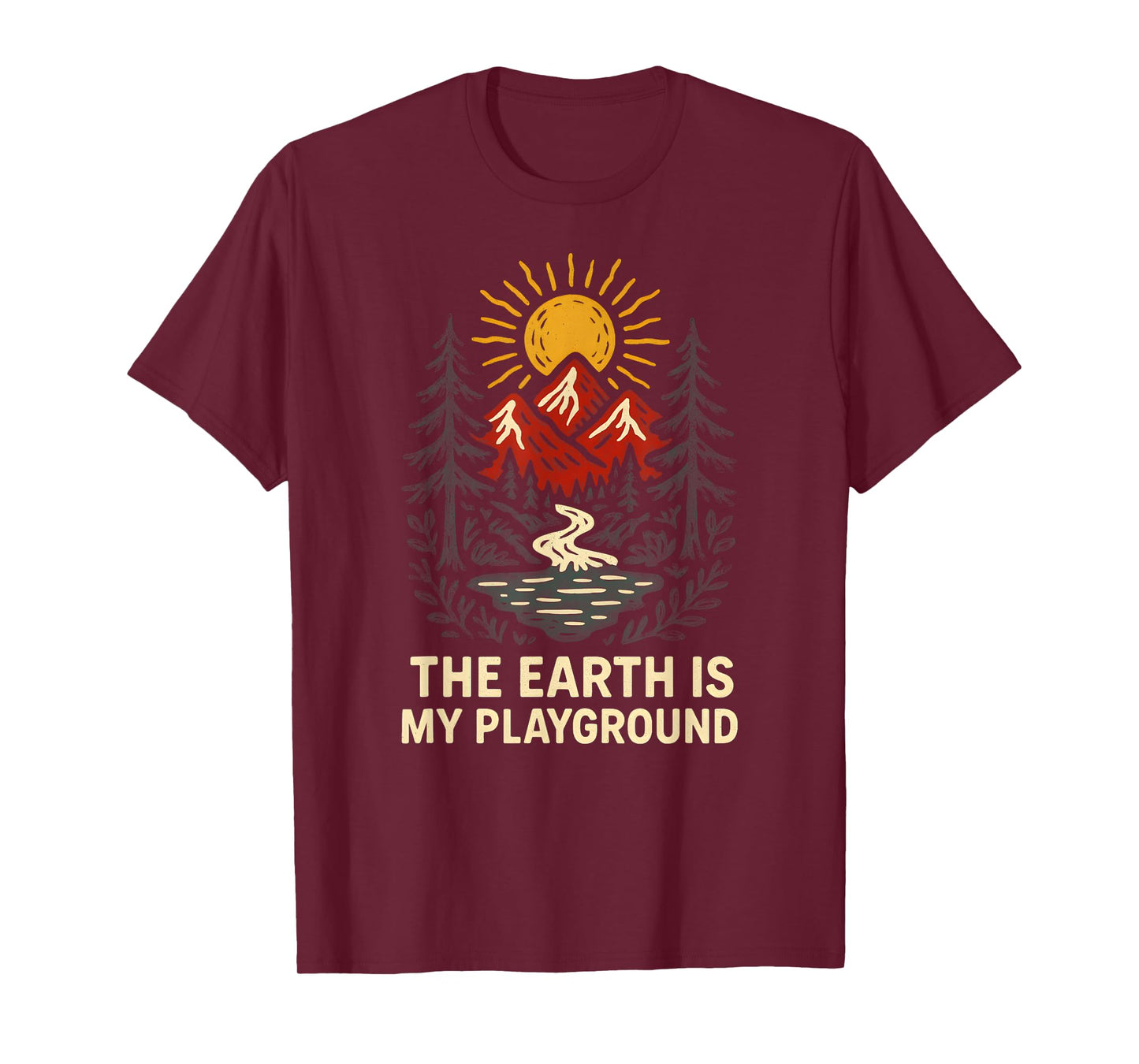 Outdoor Creation Earth is My Playground Vintage Mens Faith T-Shirt
