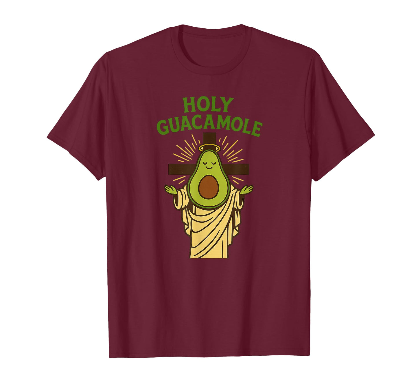 Holy Guacamole Funny Avocado God Design with Cross T-Shirt
