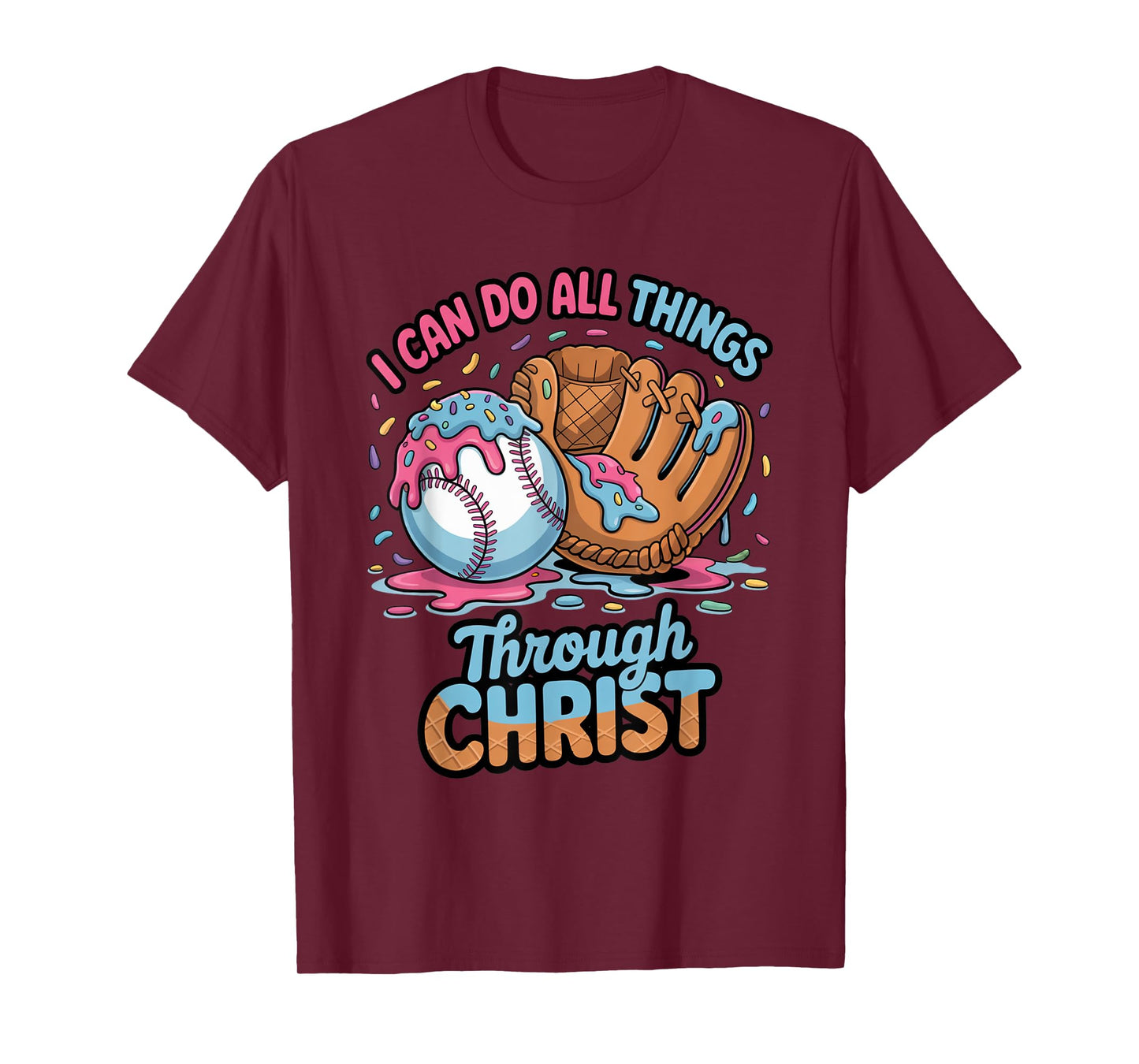 Ice Cream Drip Baseball Stuff Christian Baseball Shirts Boys T-Shirt