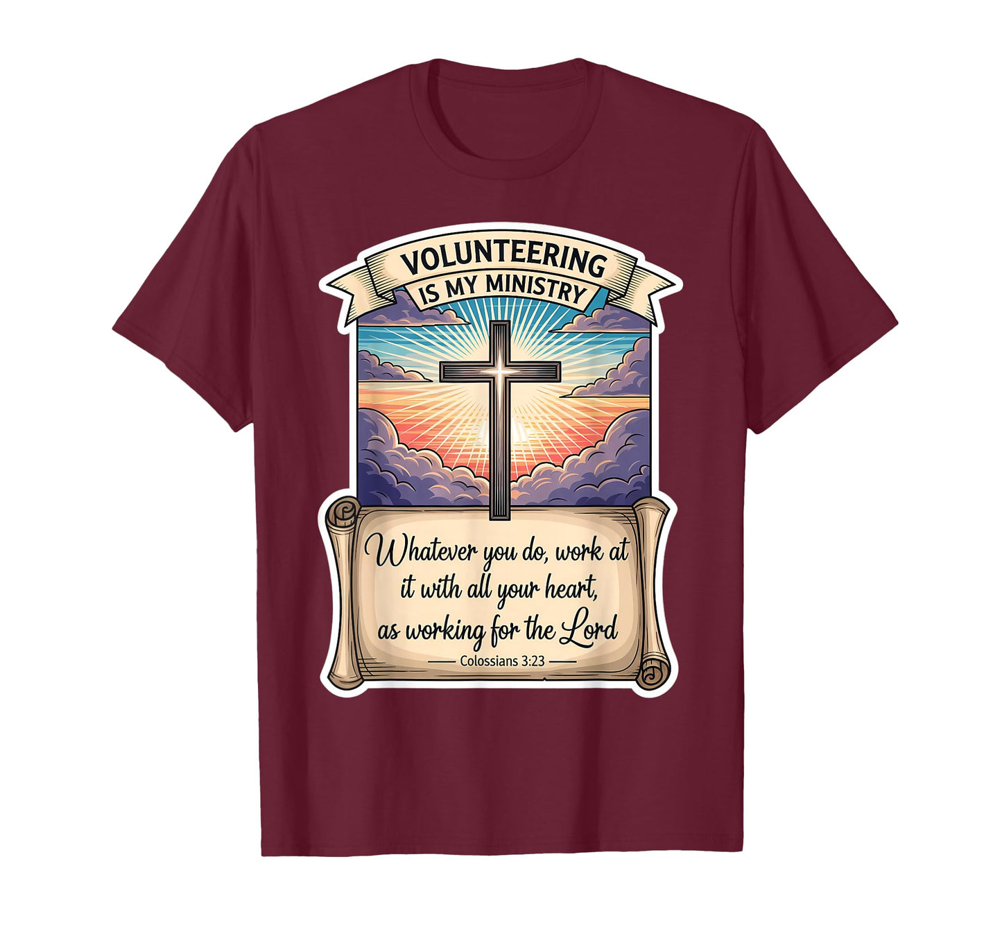 Christian Volunteer Volunteering is My Ministry Jesus Christ T-Shirt