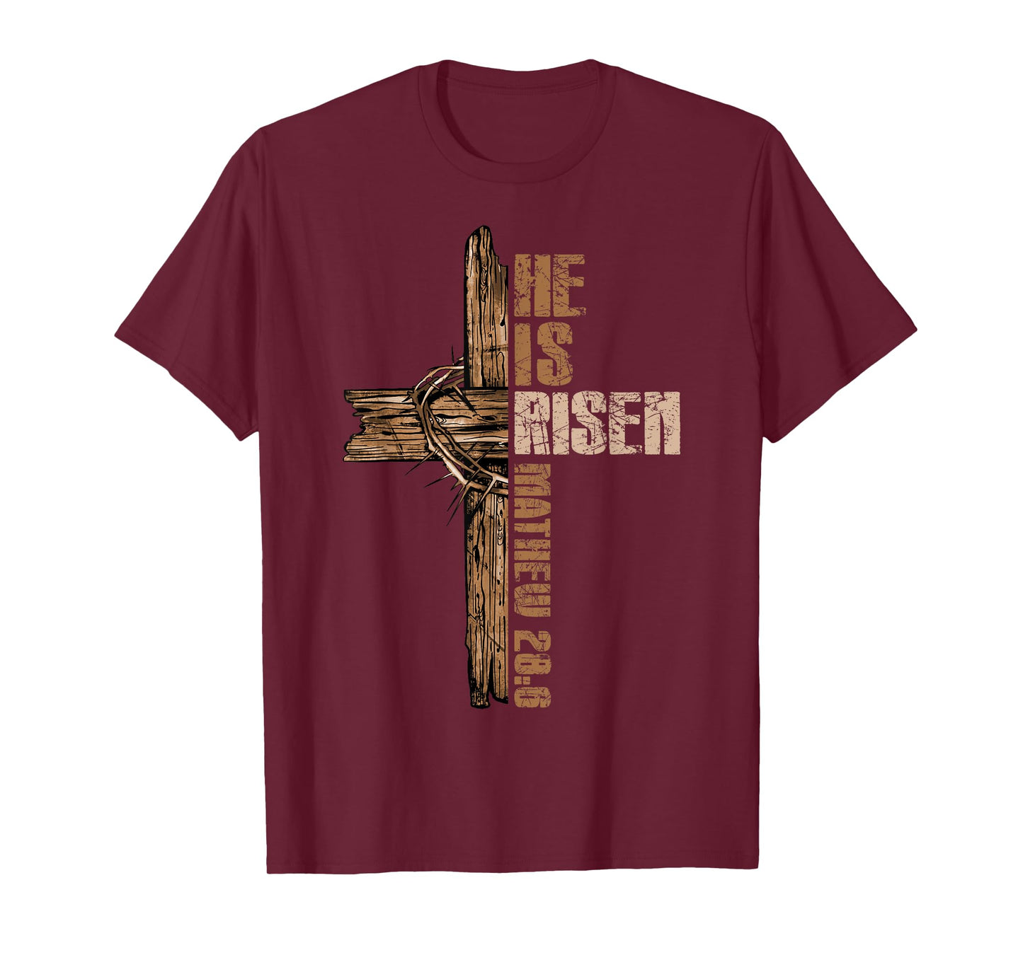 Easter Cross He Is Risen Jesus Christian Happy Easter Men T-Shirt