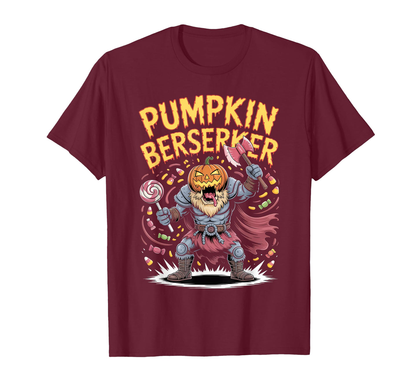 Pumpkin Viking Warrior - Halloween Norse Mythology Berserker T-Shirt