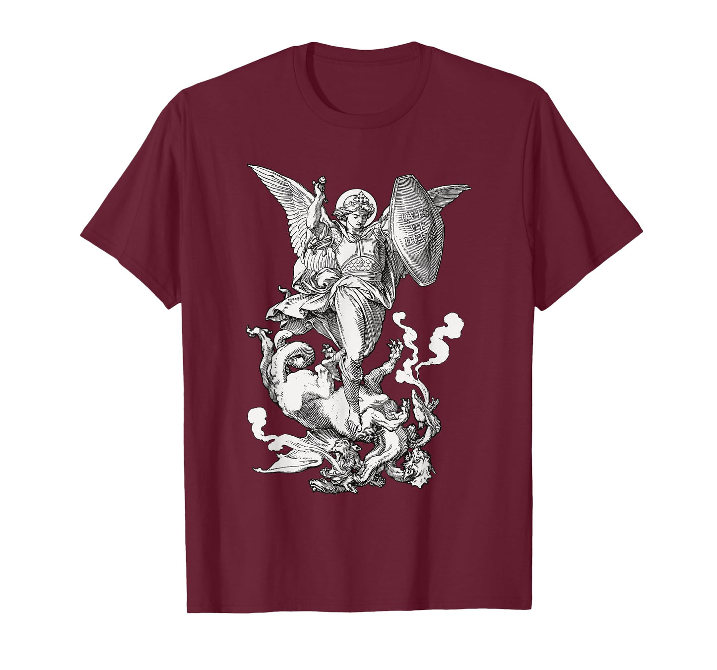 Archangel Saint Michael Fighting the Dragon Catholic T-Shirt