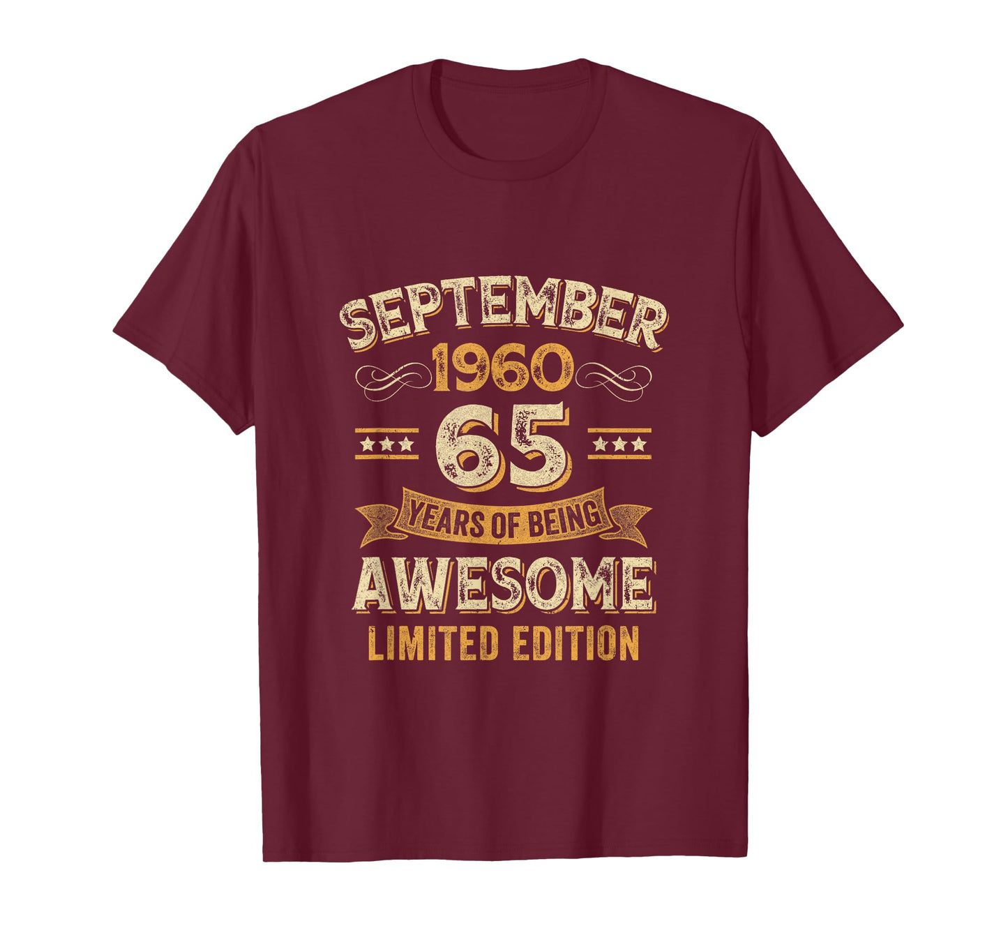 65 Years Awesome Vintage September 1960 65Th Birthday T-Shirt