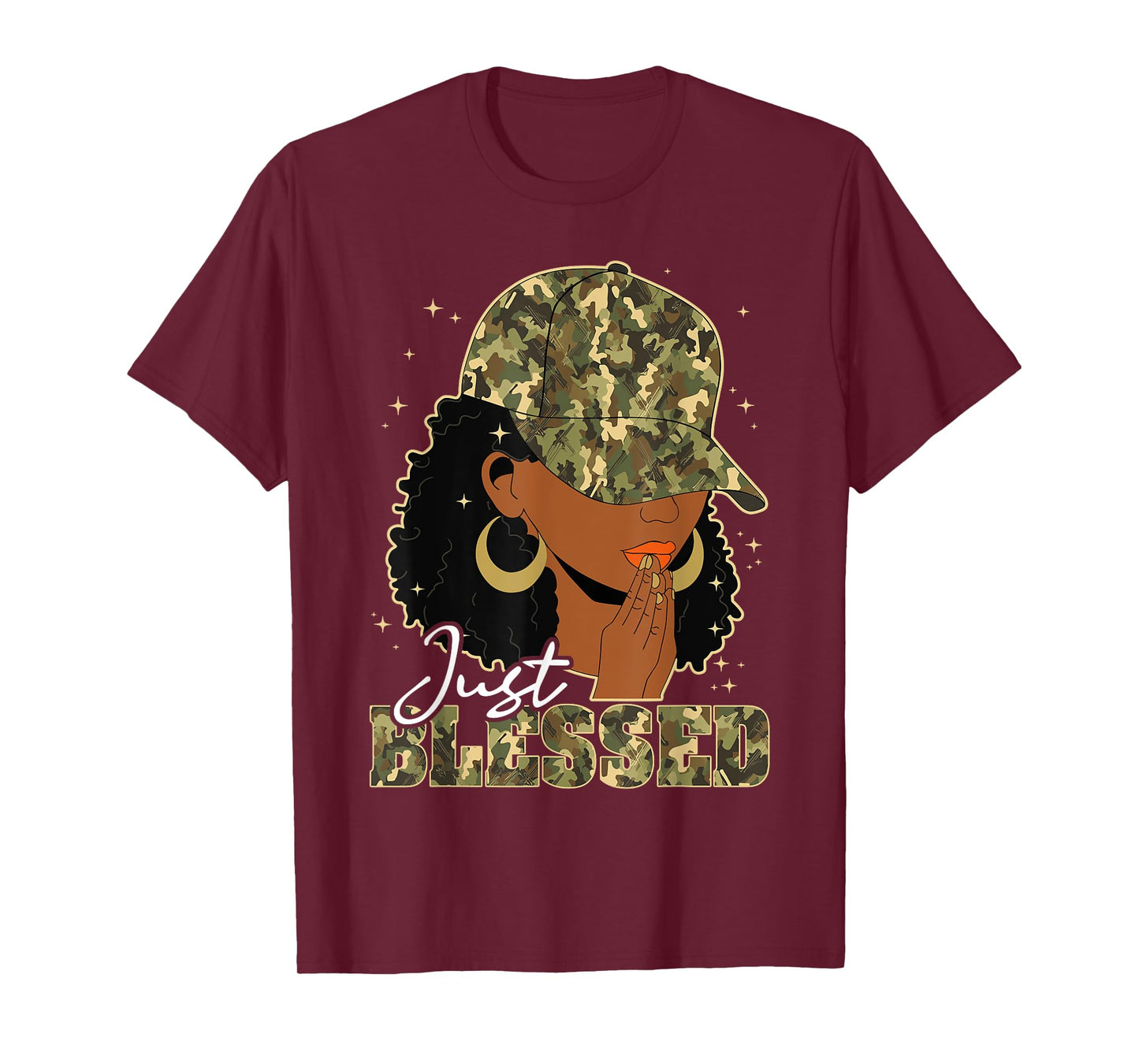 Blessed Black Woman Praying African Christian Camouflage T-Shirt