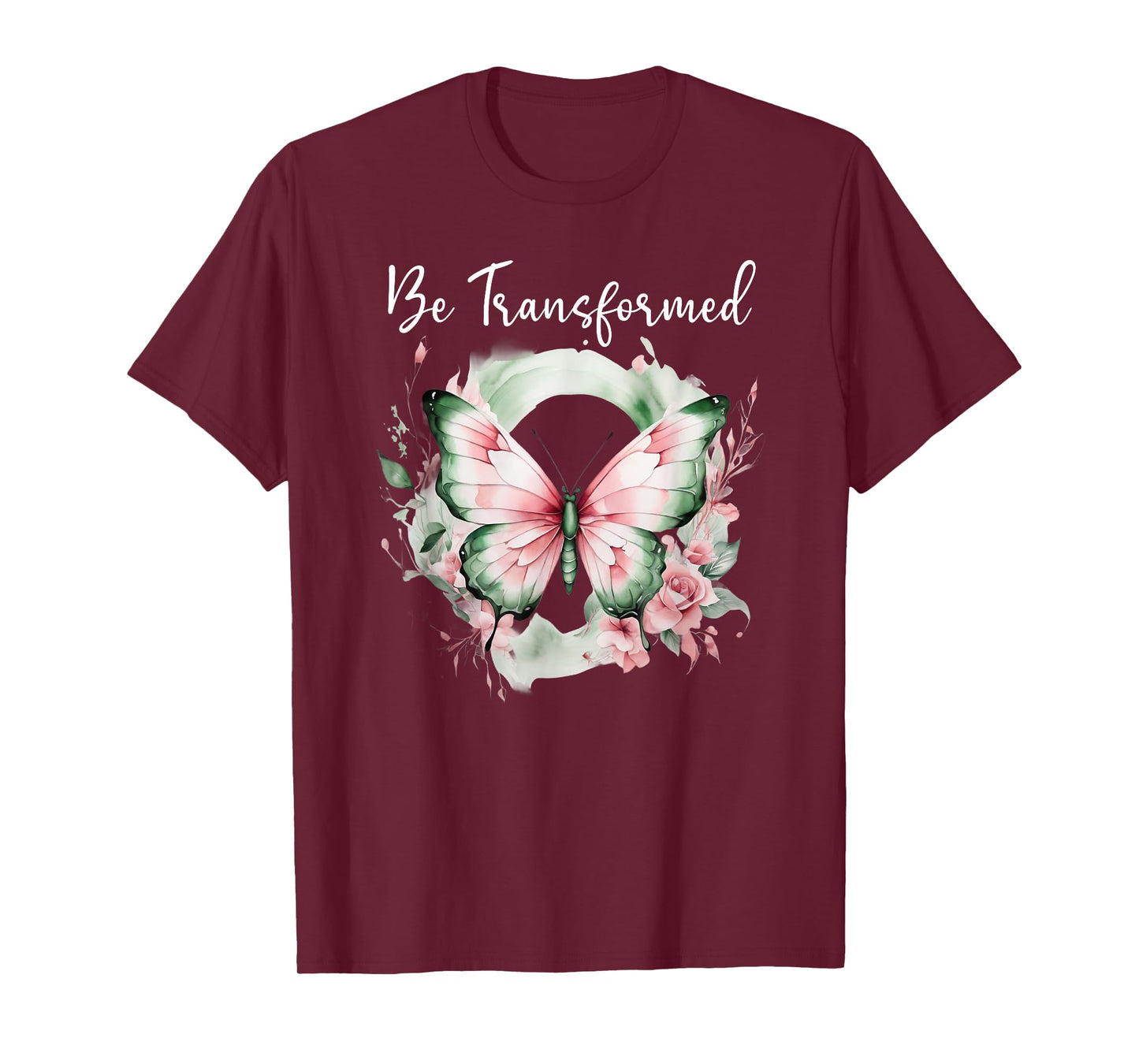 Be Transformed Butterfly Christian Bible Verse Romans 12:2 T-Shirt