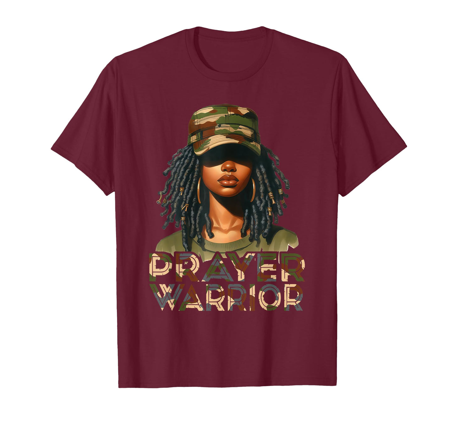 Prayer Warrior God Jesus Christian Black Girl Melanin T-Shirt