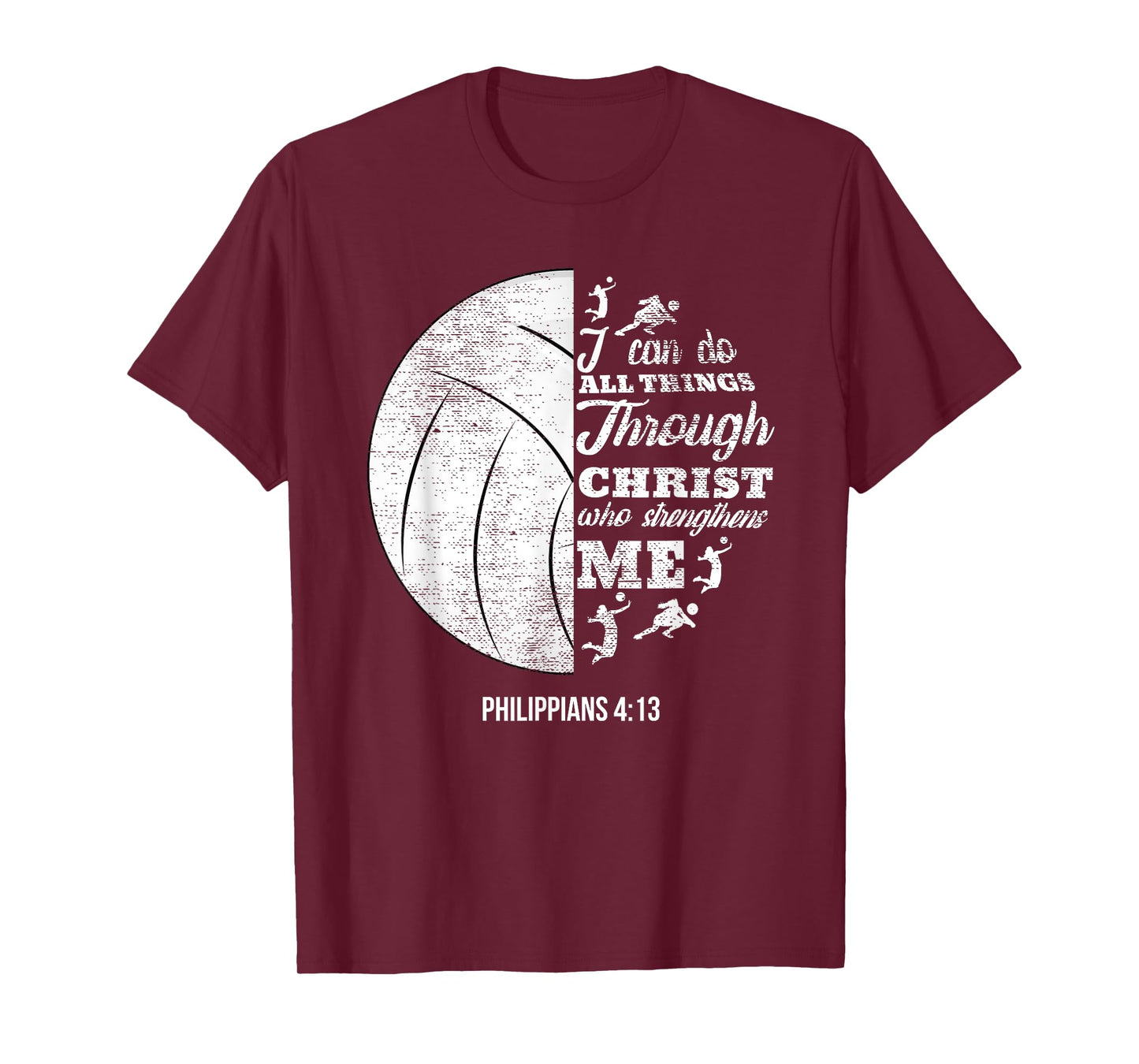 Philippians 4:13 Christian Volleyball Player Bible Verse T-Shirt