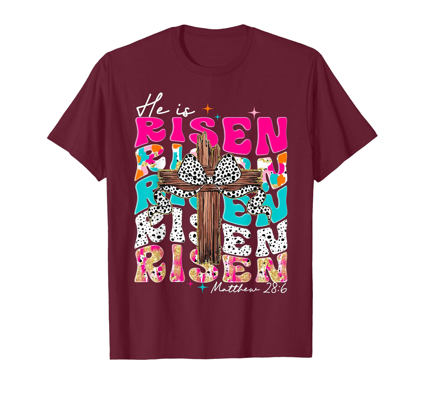 He Is Risen Cross Jesus Easter Christian Religious Women Men T-Shirt