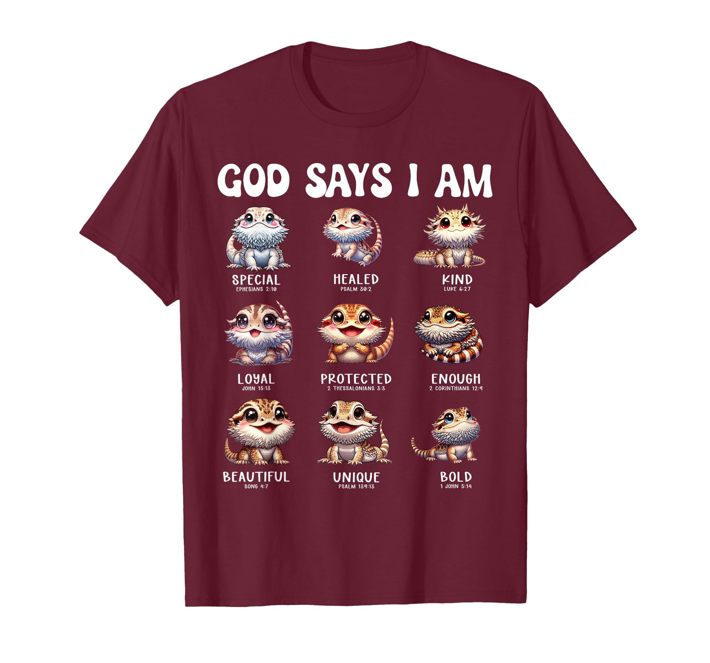 God Says I Am Cute Scripture Lizard Bible Design T-Shirt
