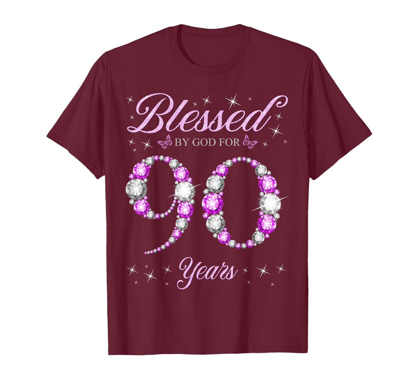 Blessed By God For 90 Years Old 90th Birthday B-Day Party T-Shirt